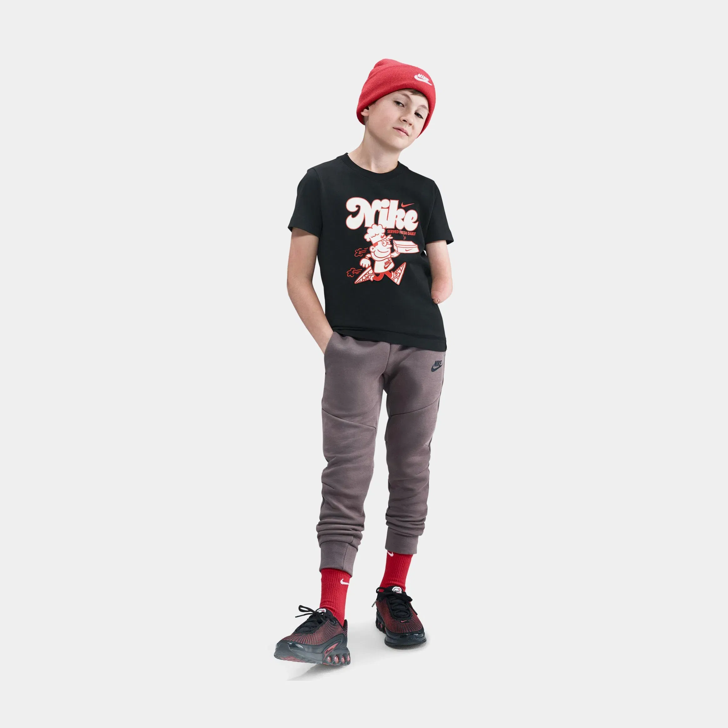Nike NSW Served Fresh Daily Grade School Short Sleeve Shirt (Black)