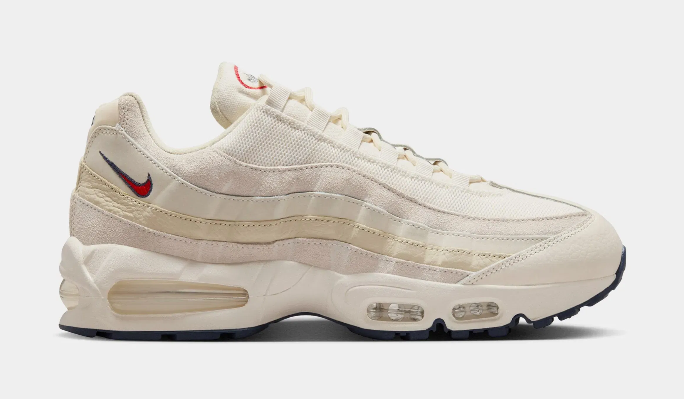 Nike Air Max 95 OG Mens Running Shoes (Pale Ivory/University Red/Light Khaki/Sail)