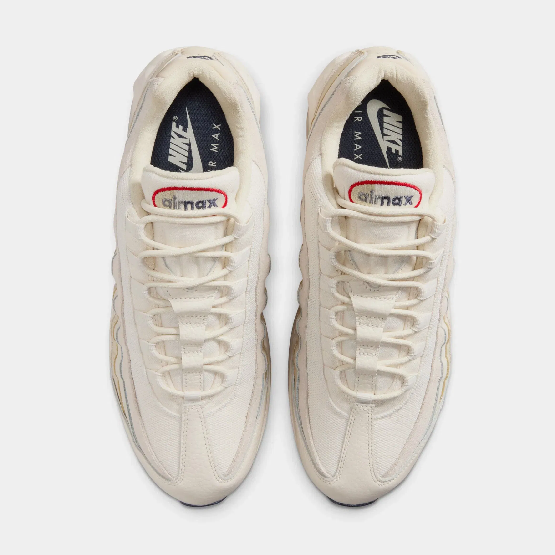 Nike Air Max 95 OG Mens Running Shoes (Pale Ivory/University Red/Light Khaki/Sail)