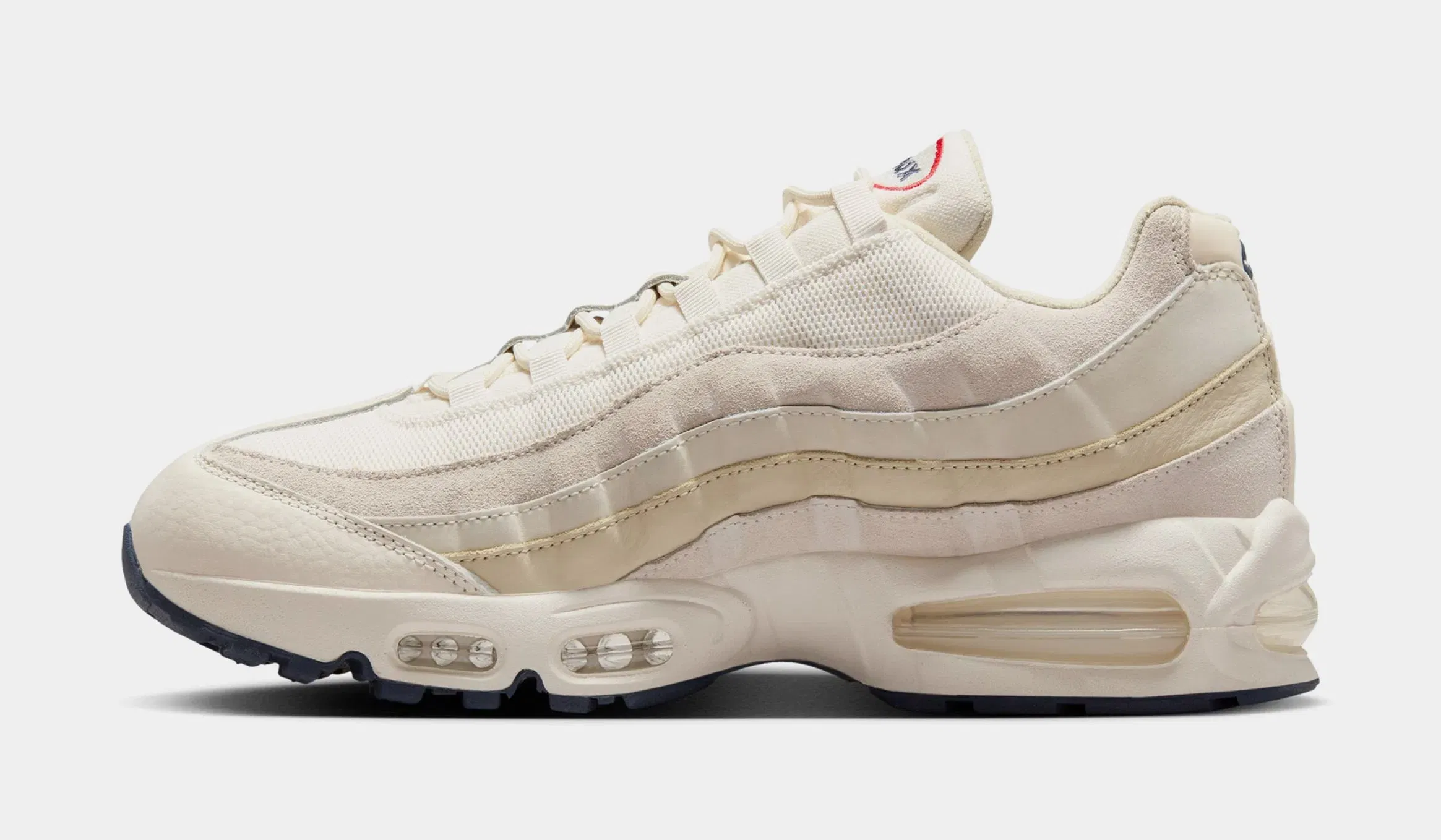 Nike Air Max 95 OG Mens Running Shoes (Pale Ivory/University Red/Light Khaki/Sail)