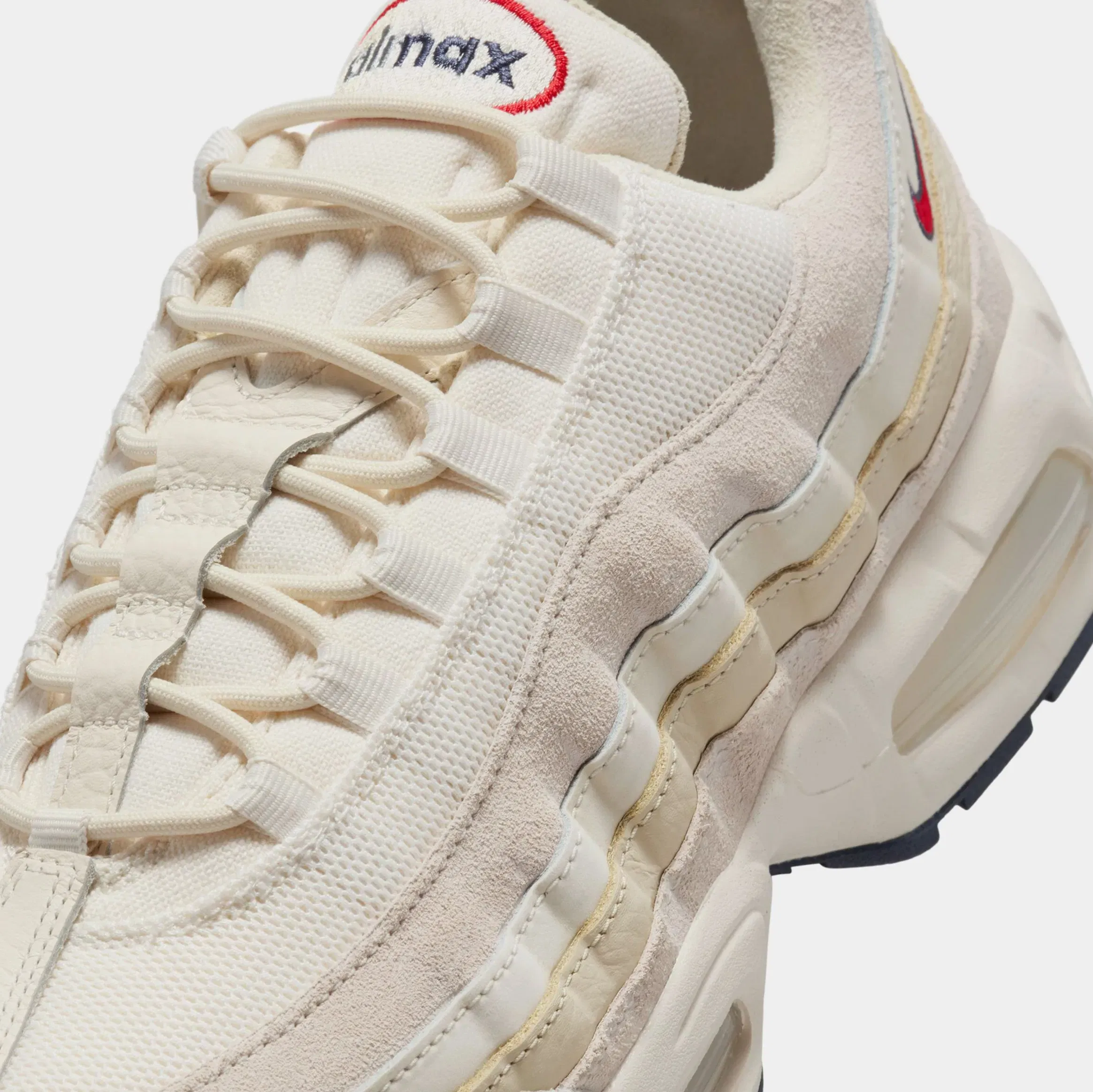 Nike Air Max 95 OG Mens Running Shoes (Pale Ivory/University Red/Light Khaki/Sail)
