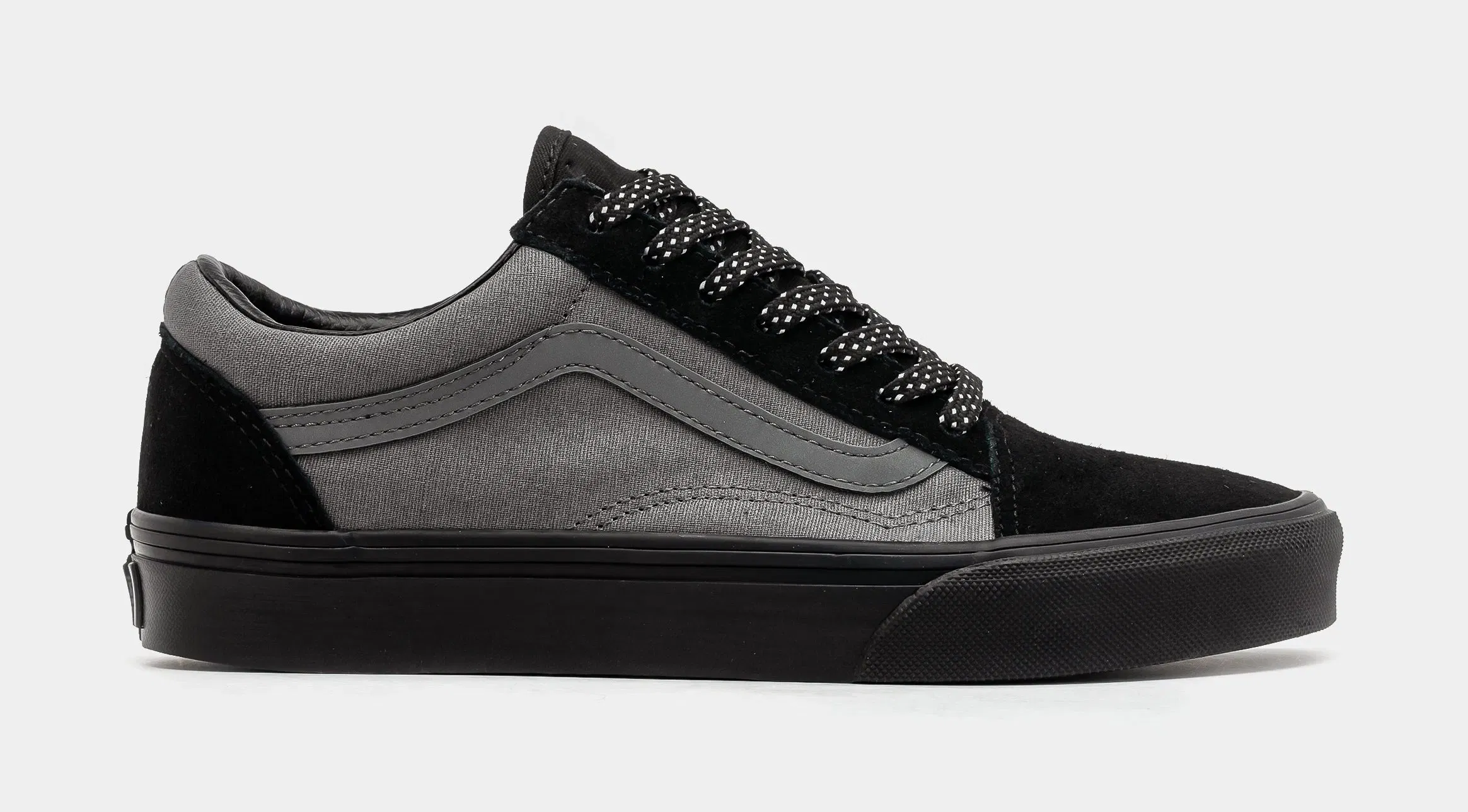 Vans Old Skool Grade School Skate Shoes (Black/Grey)