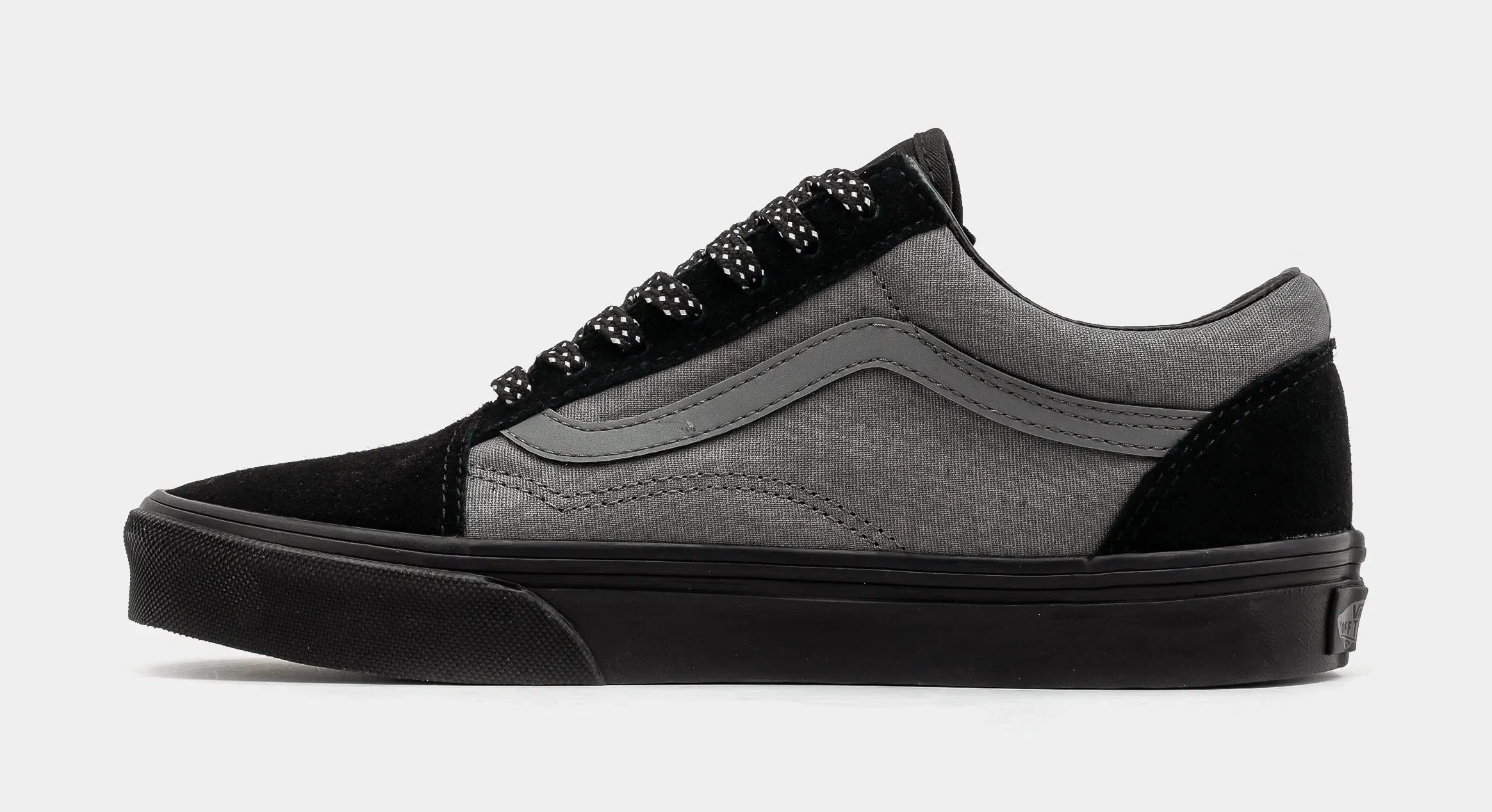 Vans Old Skool Grade School Skate Shoes (Black/Grey)