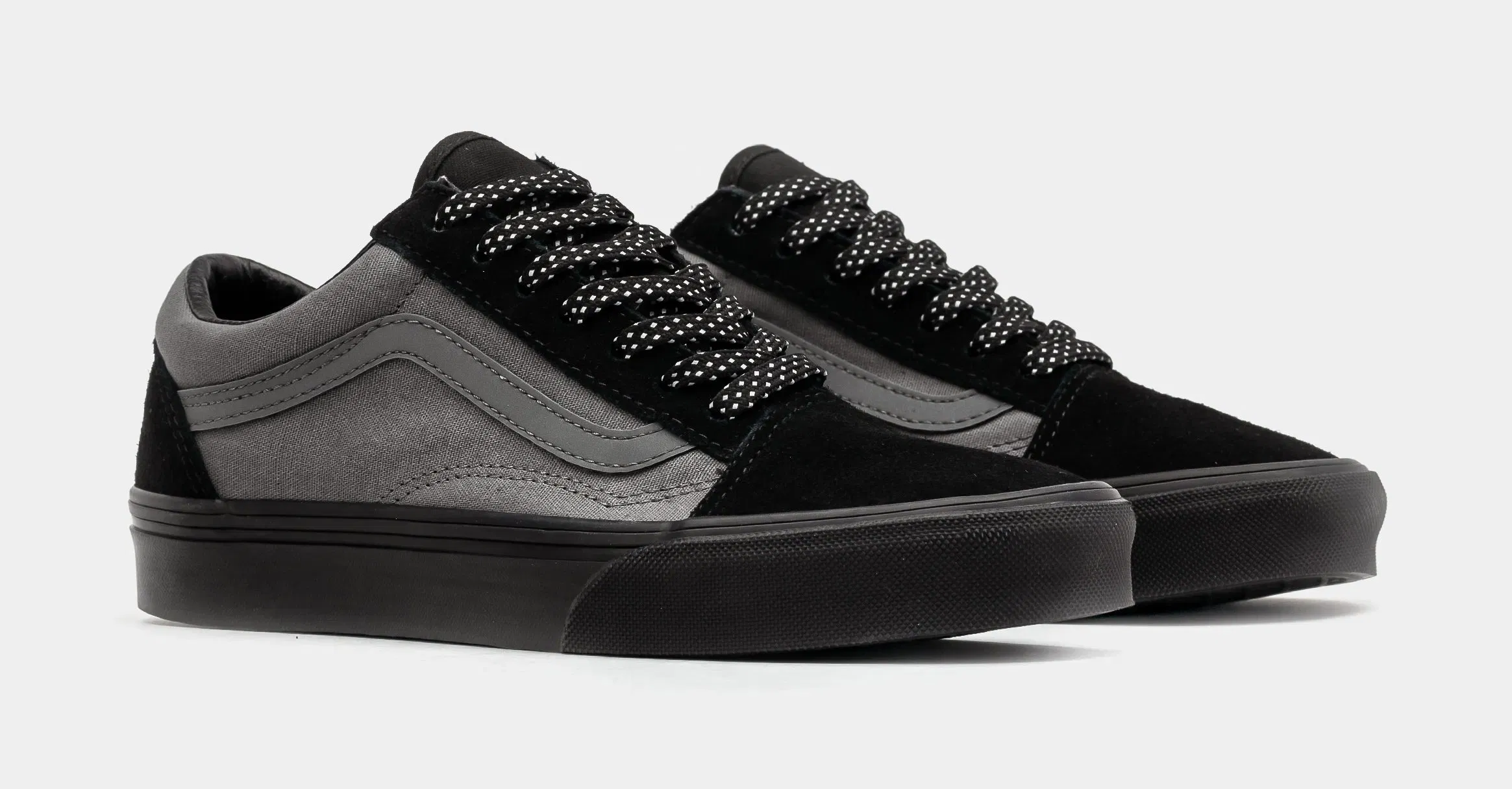 Vans Old Skool Grade School Skate Shoes (Black/Grey)