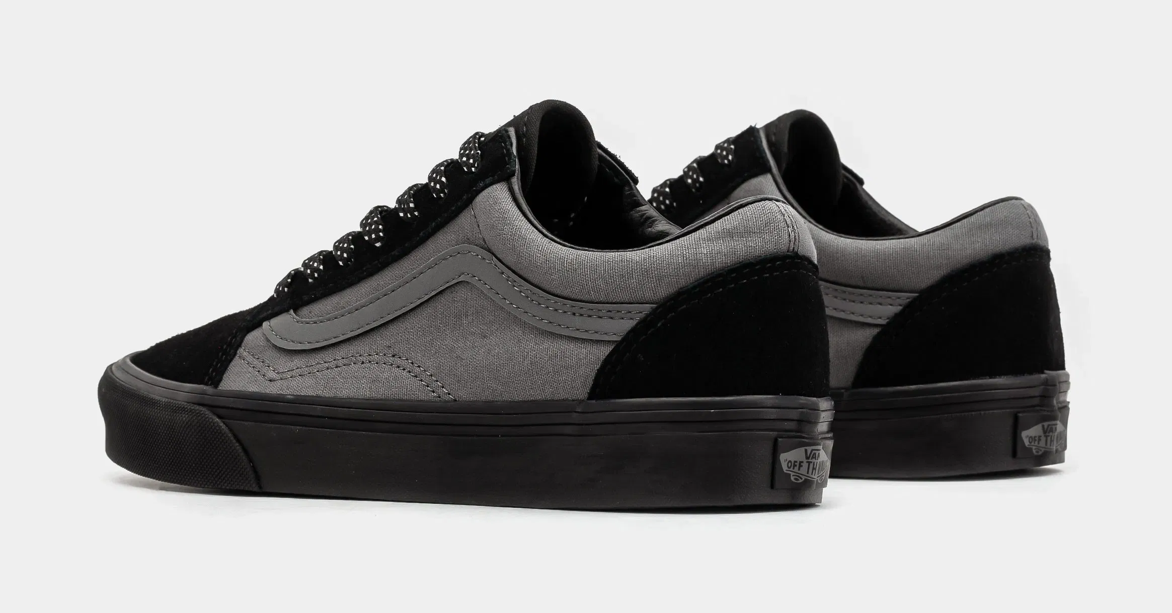 Vans Old Skool Grade School Skate Shoes (Black/Grey)