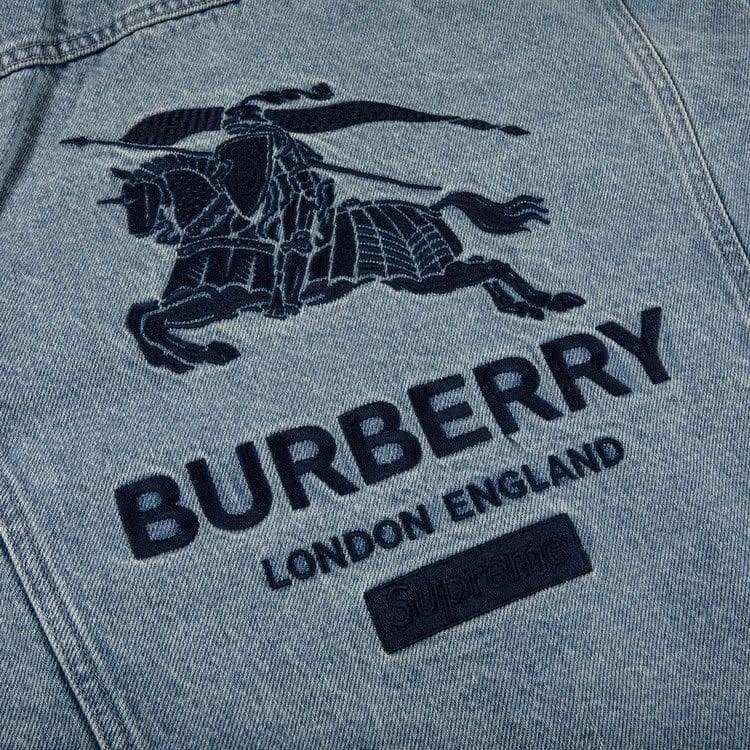 Supreme x Burberry Denim Trucker Jacket Washed Blue