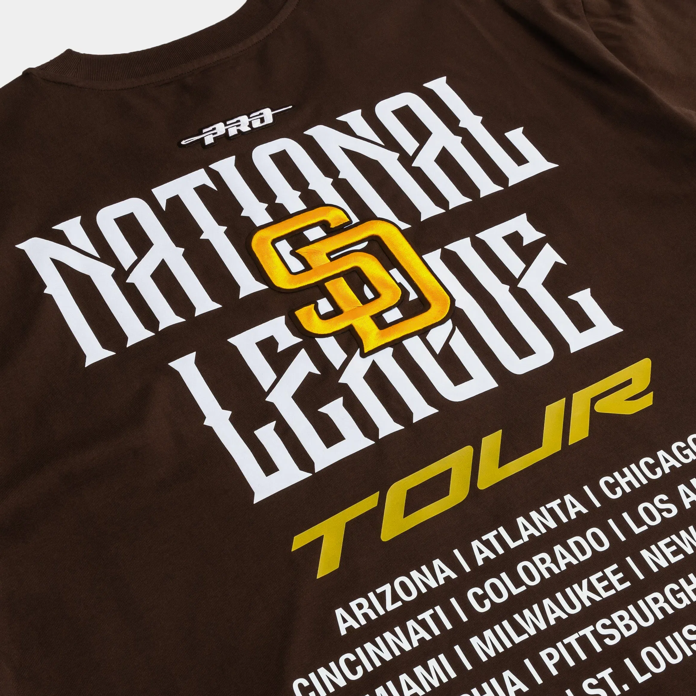 PRO STANDARD San Diego Padres City Tour Mens Short Sleeve Shirt (Brown/Yellow)