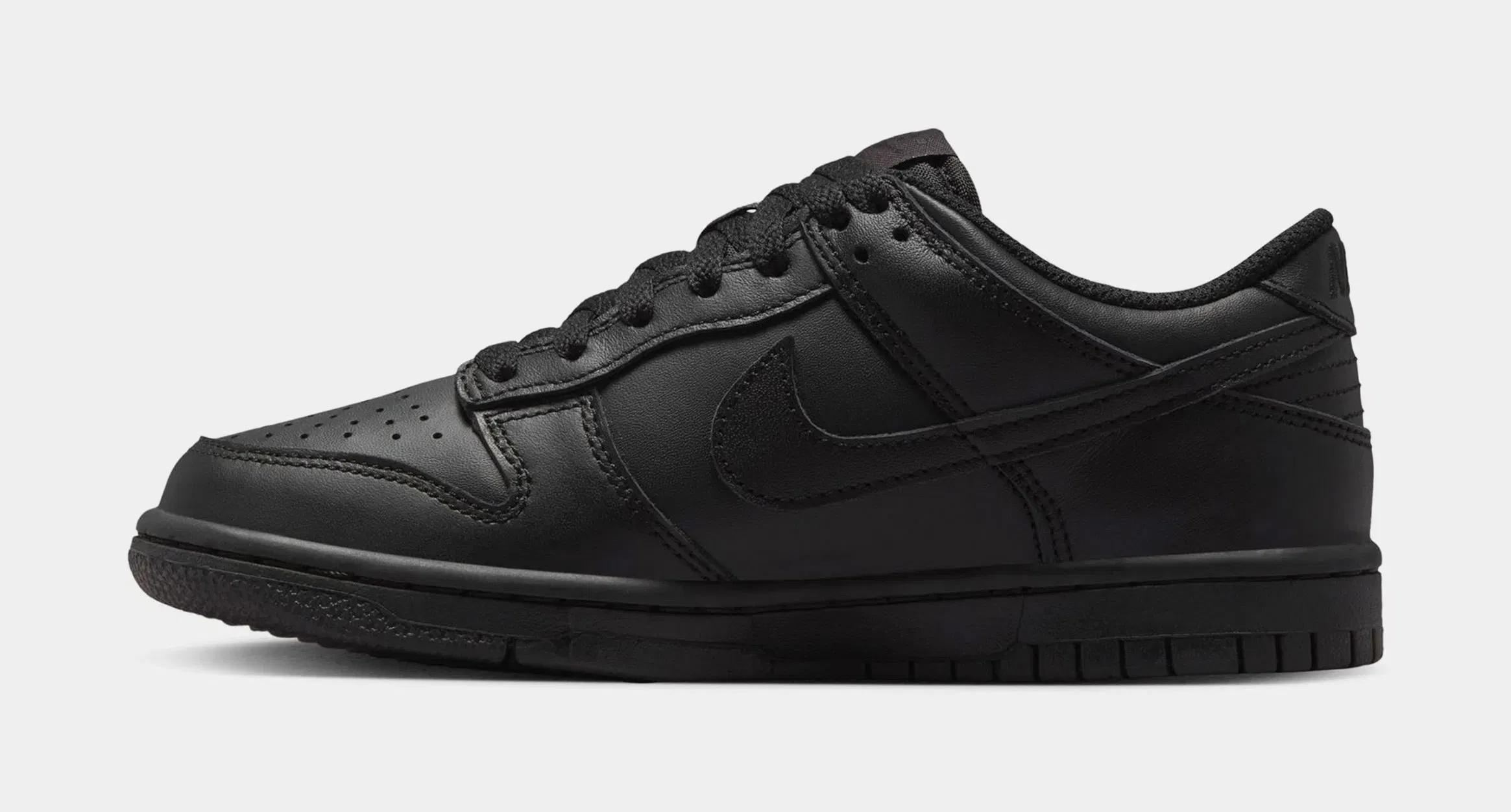 Nike Dunk Low Grade School Lifestyle Shoes (Black/Black/Black)