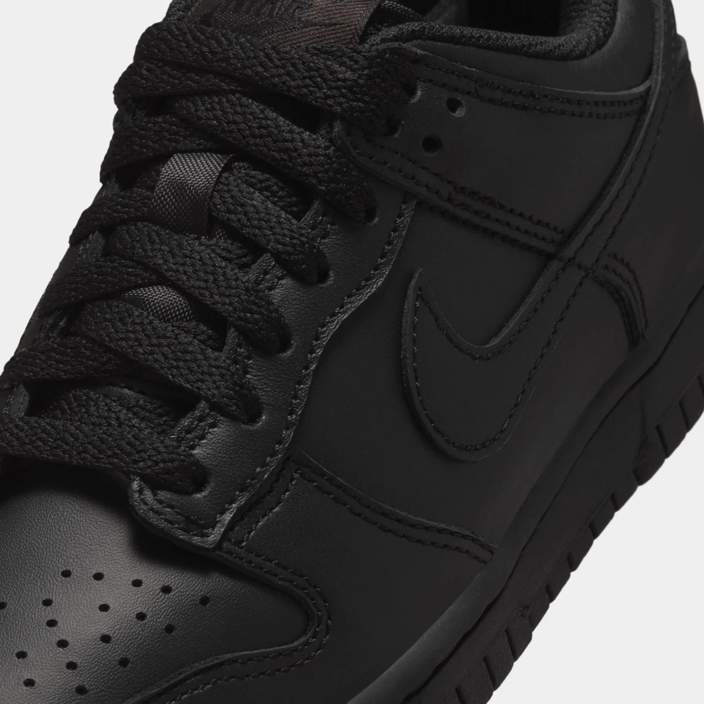 Nike Dunk Low Grade School Lifestyle Shoes (Black/Black/Black)