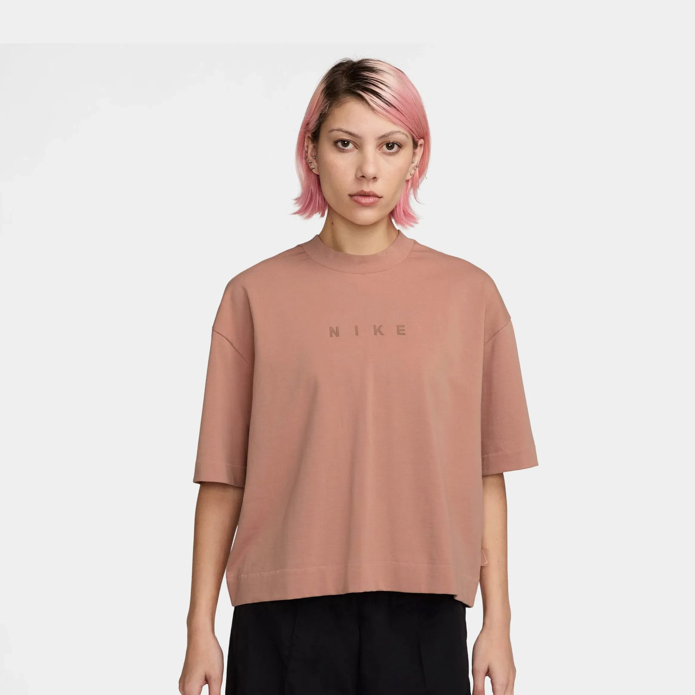 Nike NSW Graphic Boxy Womens Short Sleeve Shirt (Rose Gold)