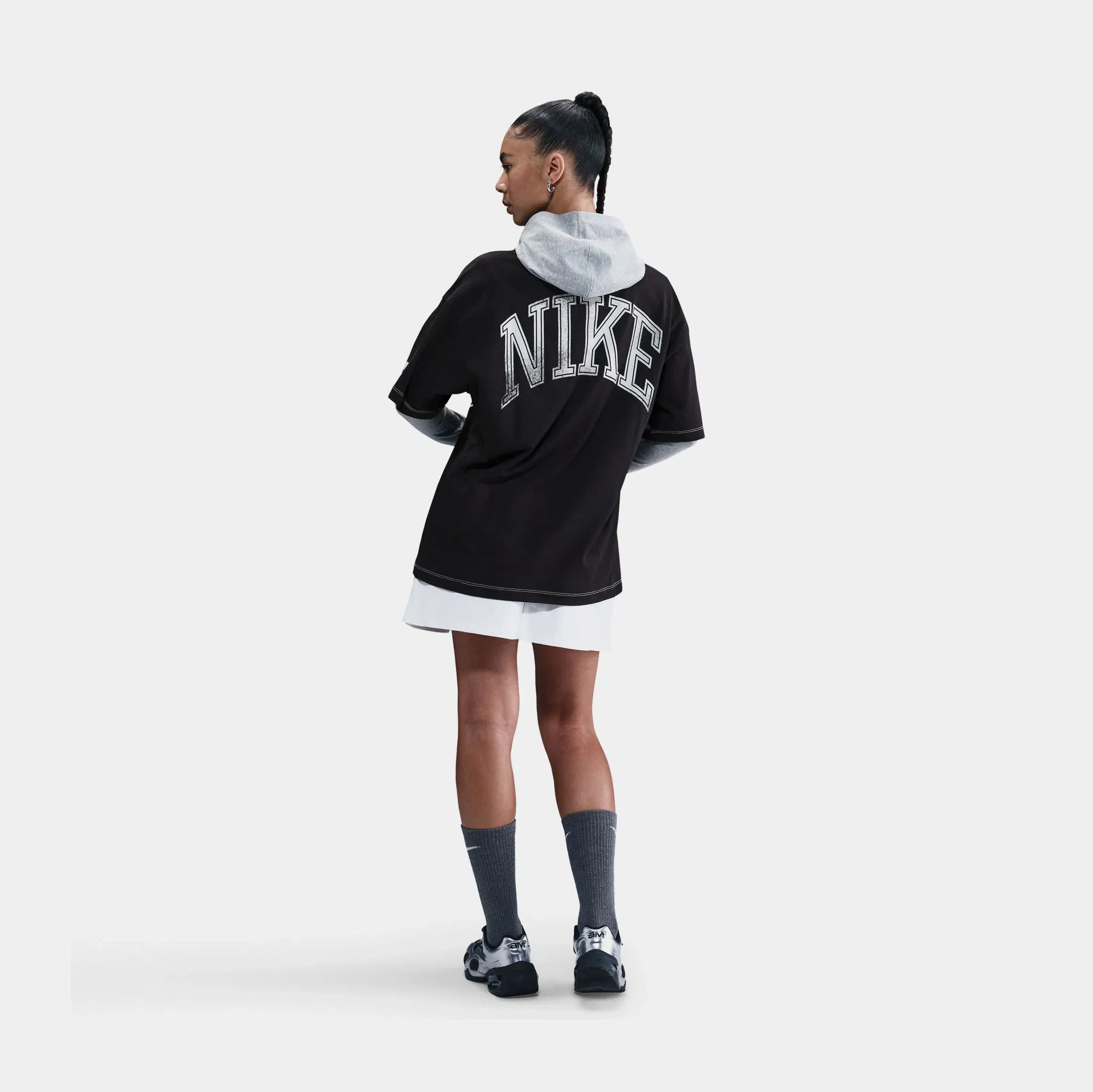 Nike NSW Oversized 95 Womens Short Sleeve Shirt (Black/White)