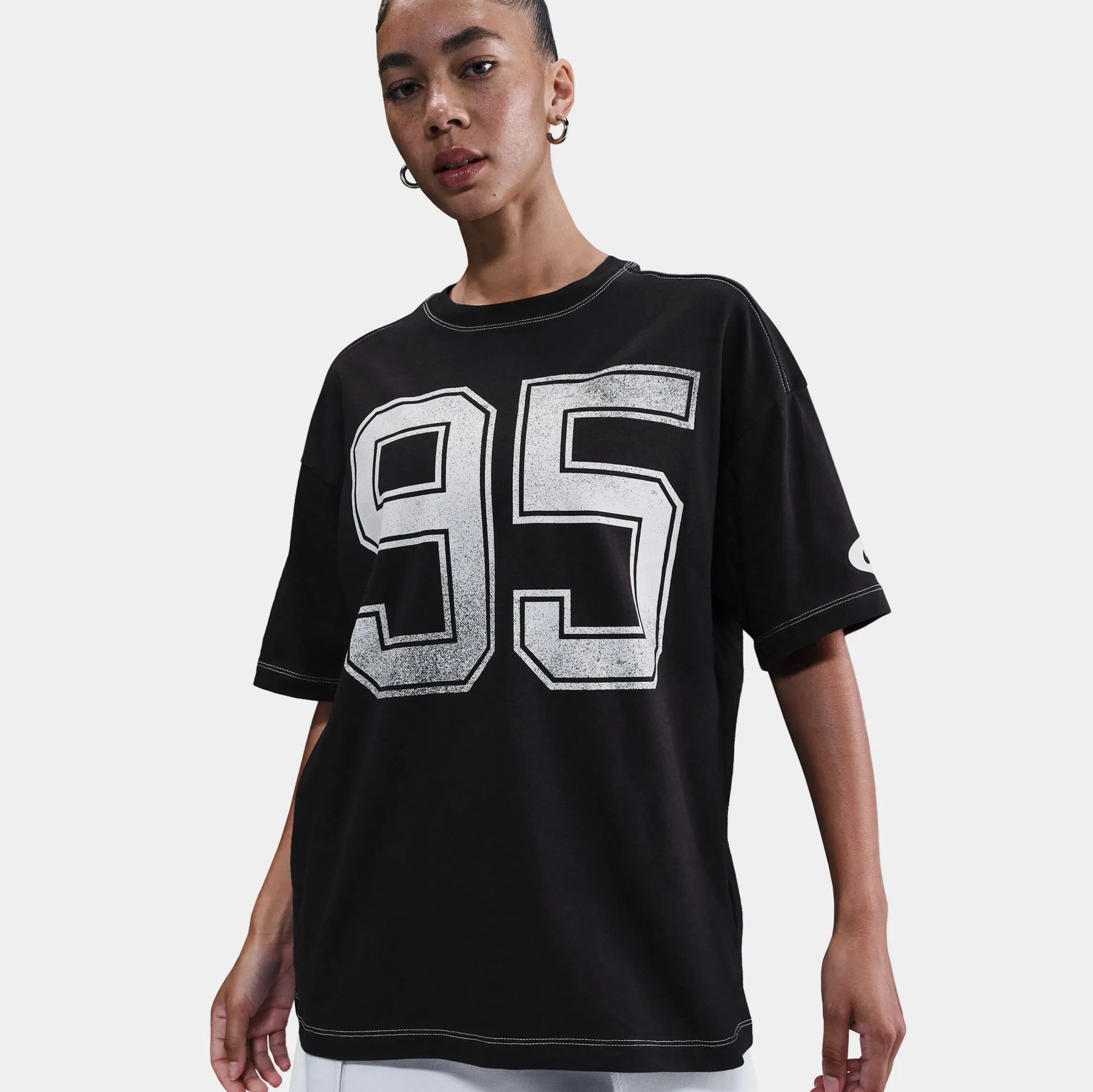 Nike NSW Oversized 95 Womens Short Sleeve Shirt (Black/White)