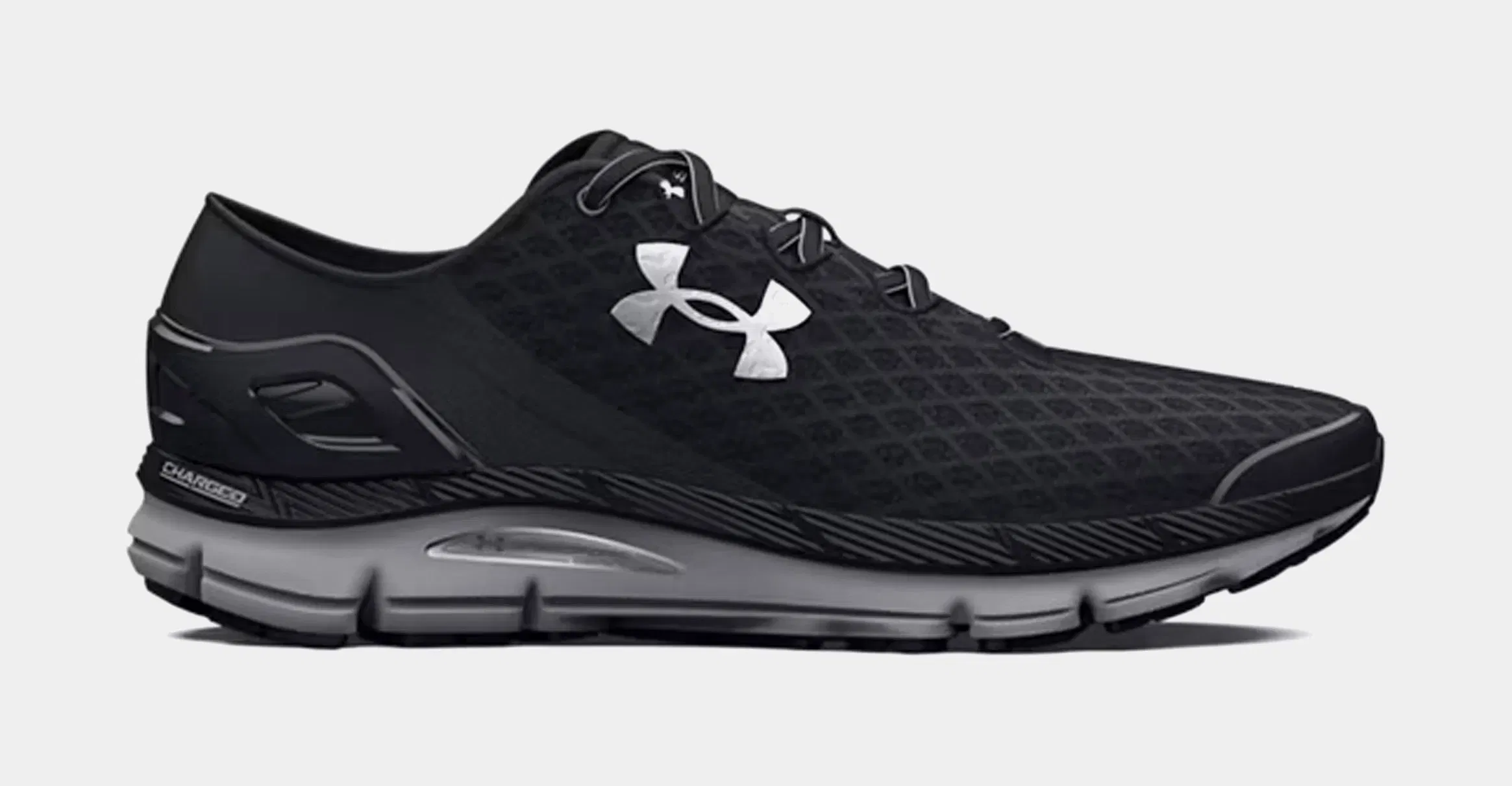 Under Armour Speedform Gemini Mens Running Shoes (Black/Mod Grey/Metallic Silver)