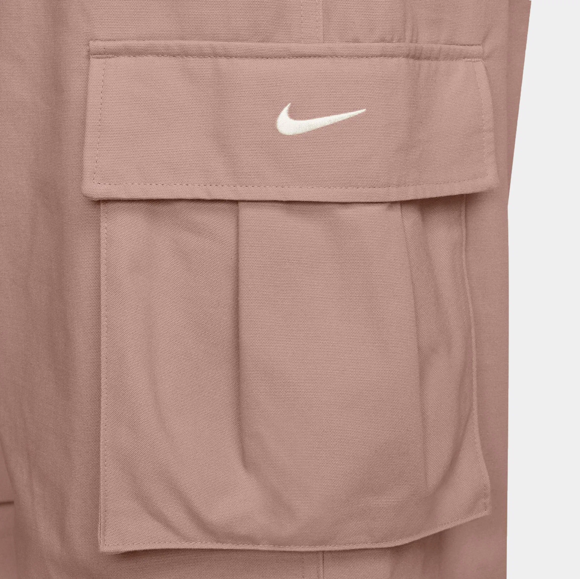 Nike Mid Rise Oversized Woven Cargo Womens Pants (Particle Pink/Sail)