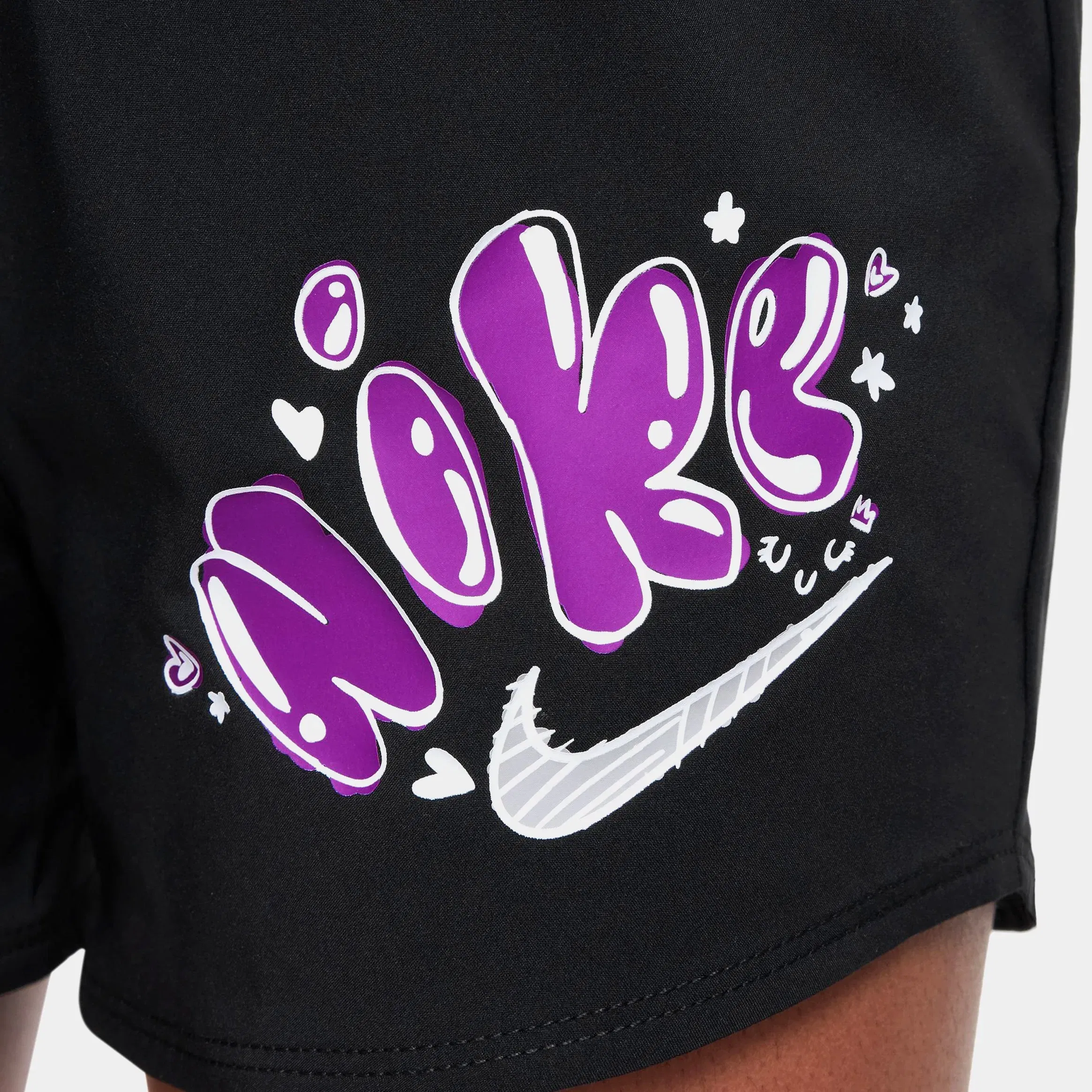 Nike Dri Fit Woven Grade School Shorts (Black/White)