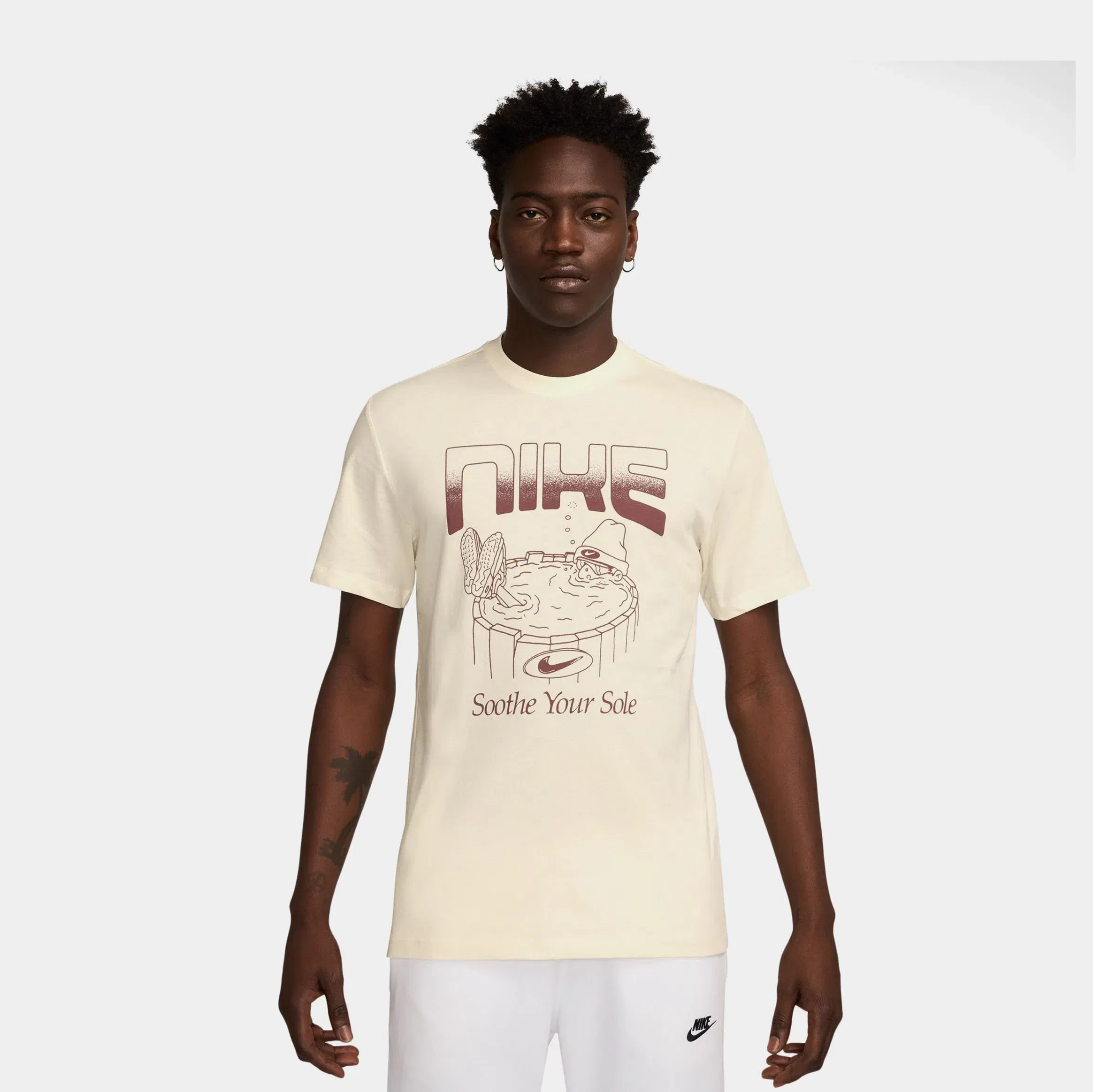 Nike NSW Soothe Your Sole Graphic Mens Short Sleeve Shirt (Pale Ivory)