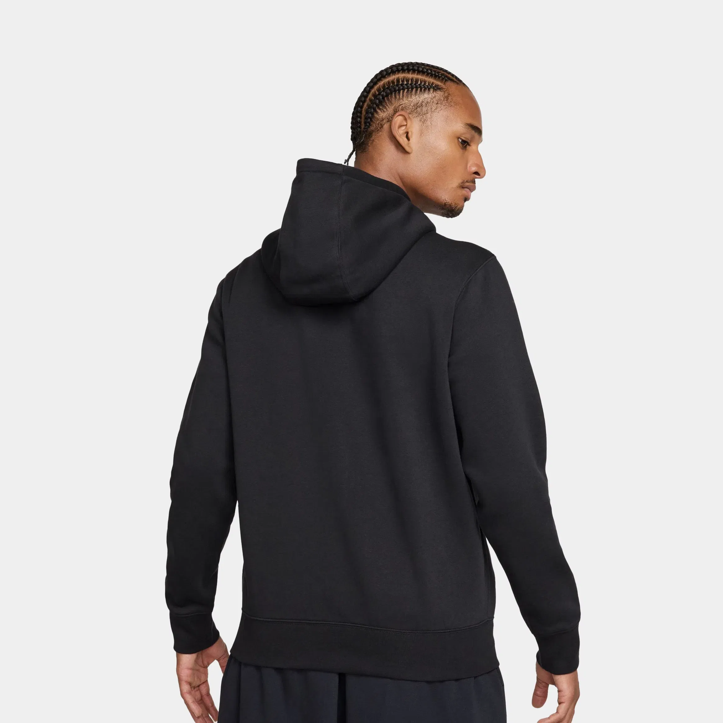 Nike NSW Club Full Zip Fleece Mens Hoodie (Black/White)