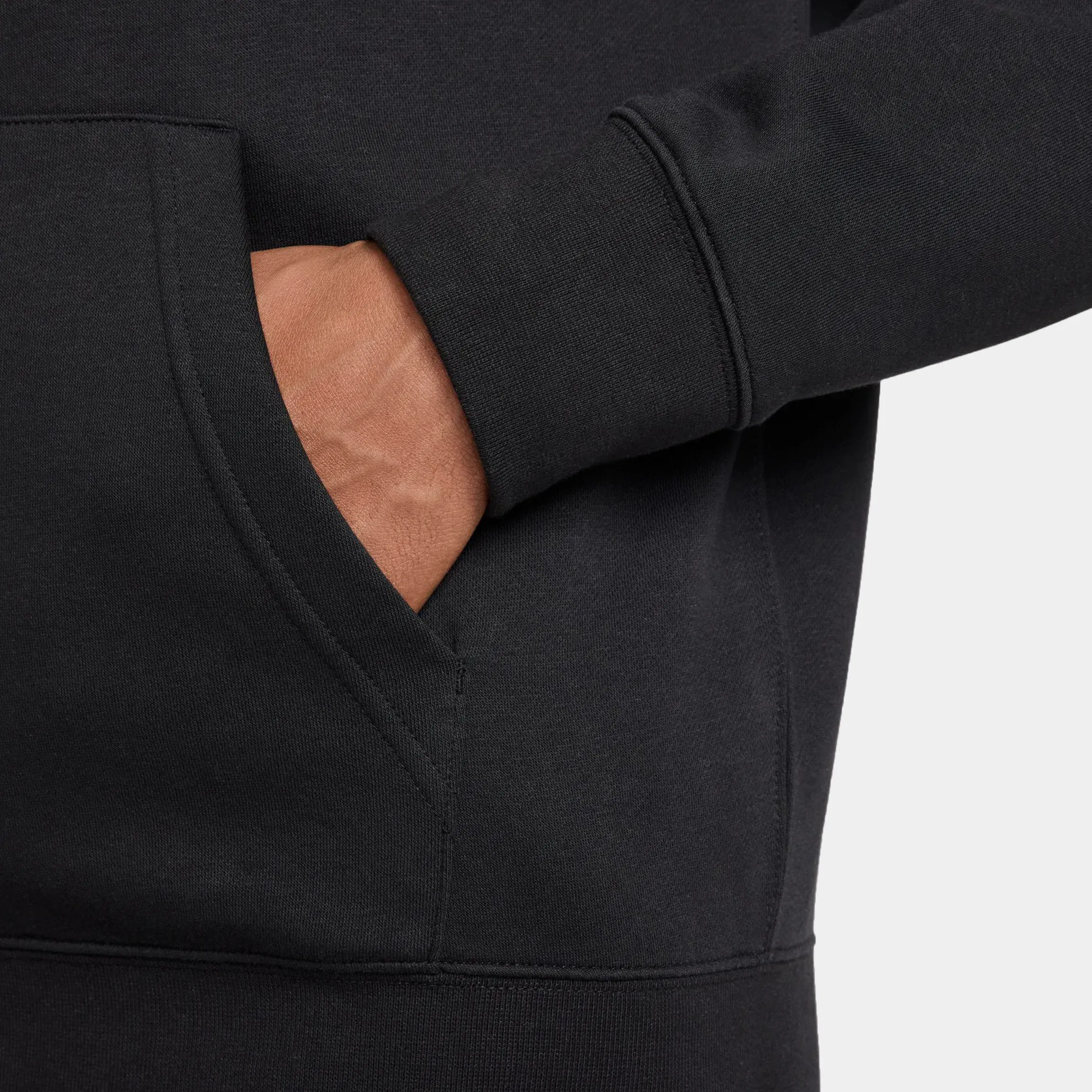 Nike NSW Club Full Zip Fleece Mens Hoodie (Black/White)