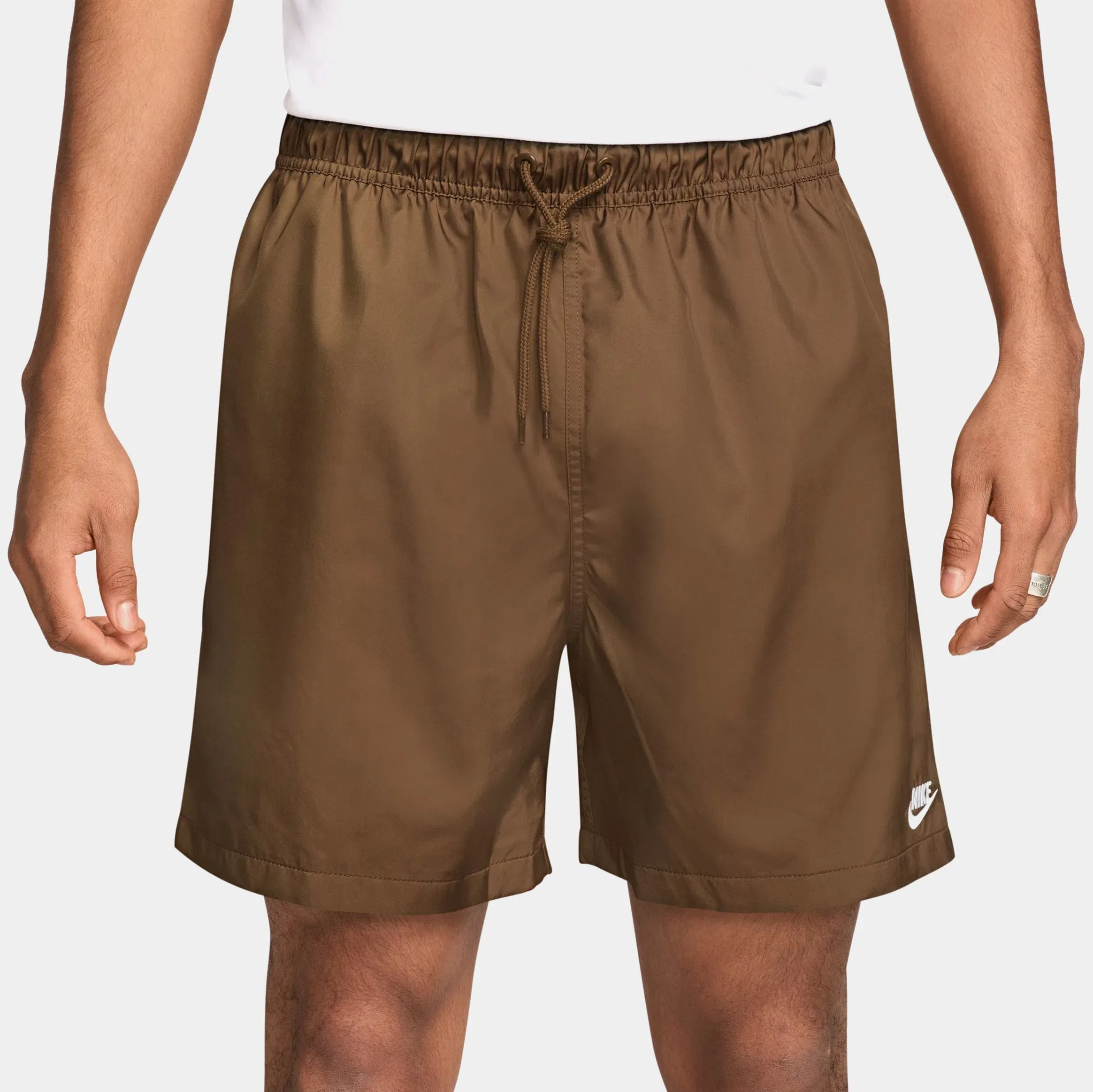 Nike NSW Club Flow Woven Mens Shorts (Brown/White)