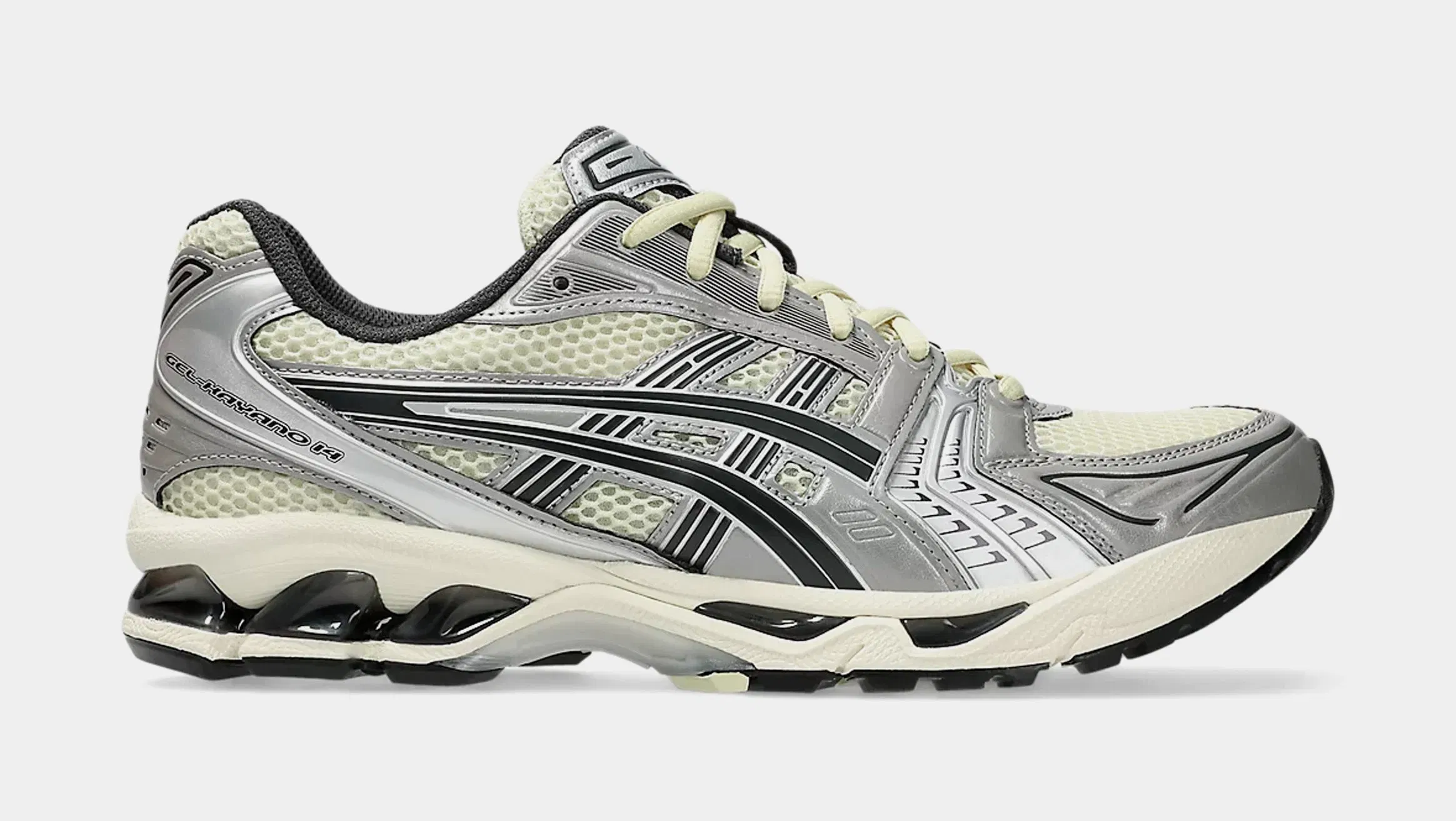 ASICS Gel Kayano 14 Mens Running Shoes (Oyster White/Steeple Grey)