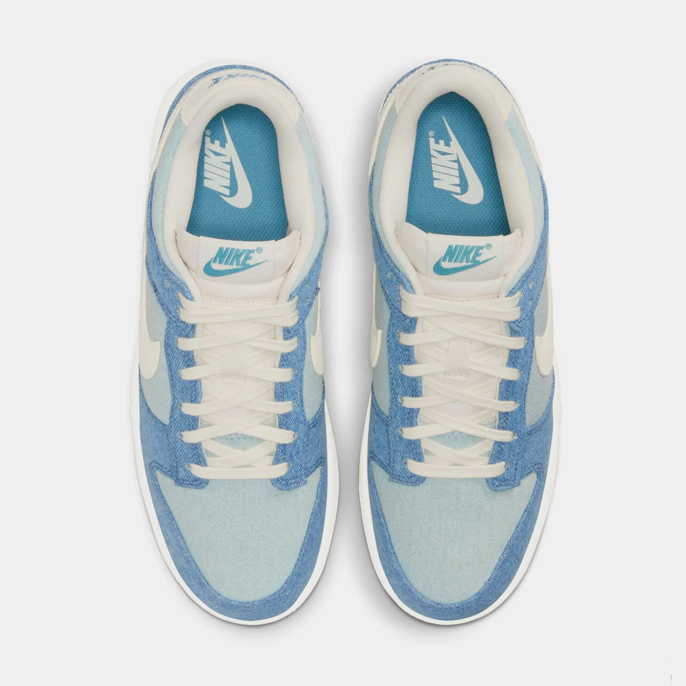Nike Dunk Low Womens Lifestyle Shoes (Smokey Blue/Pale Ivory/Denim Turquoise/Ochre)