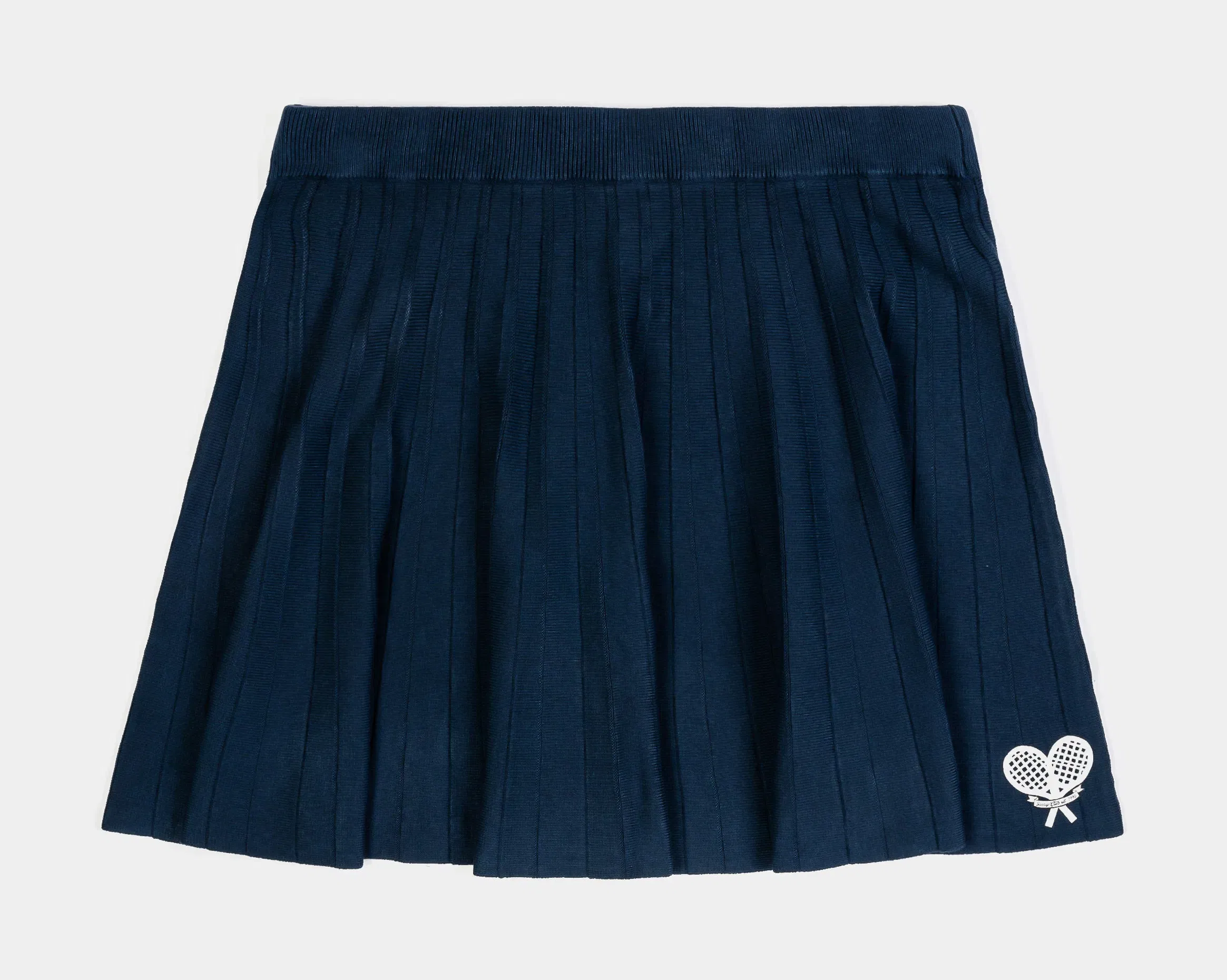 Juicy Couture Tennis Knit Pleated Womens Skirt (Blue/White)