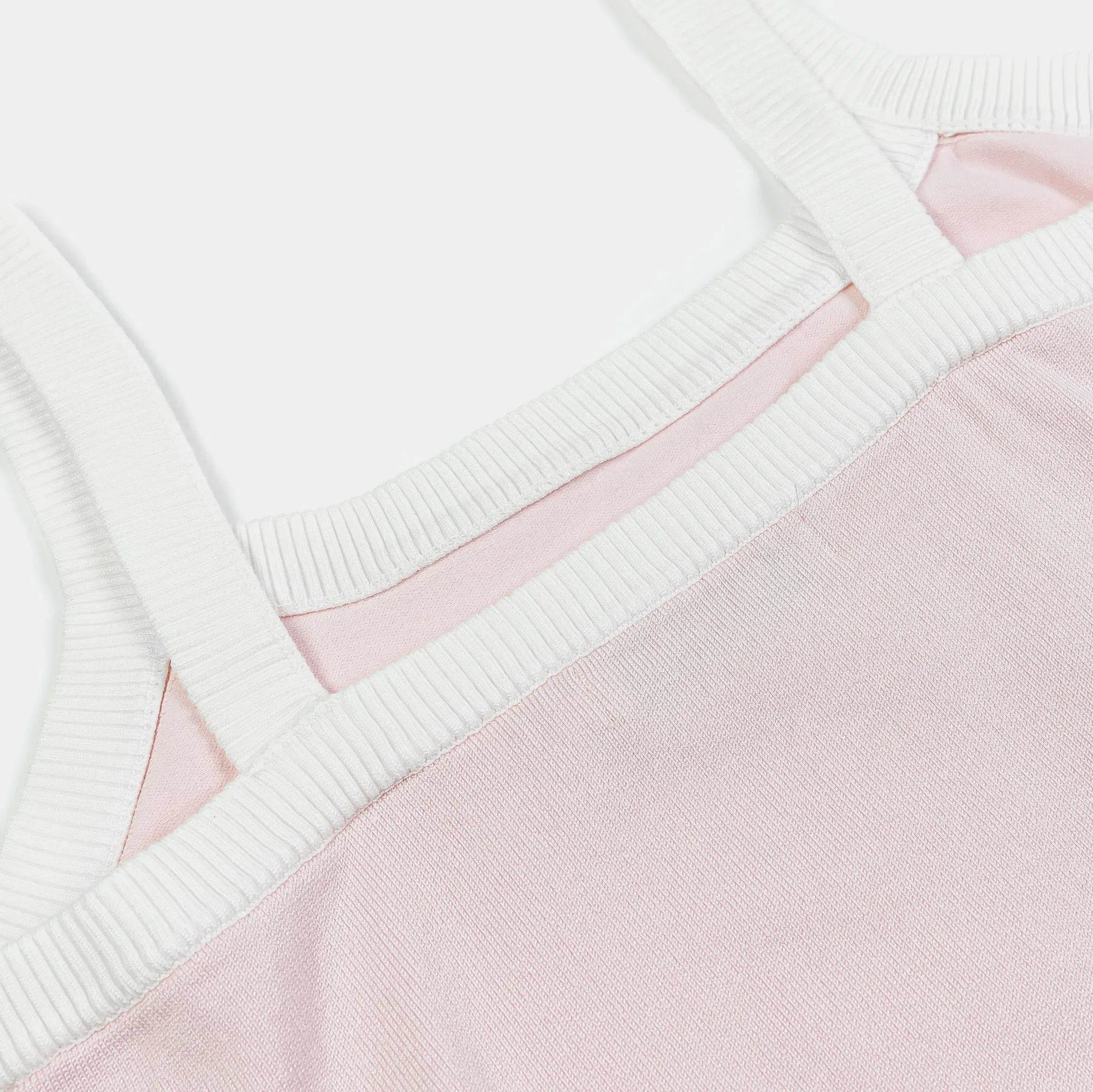 Juicy Couture Tennis Sweater Tank Womens Short Sleeve Shirt (Pink/White)