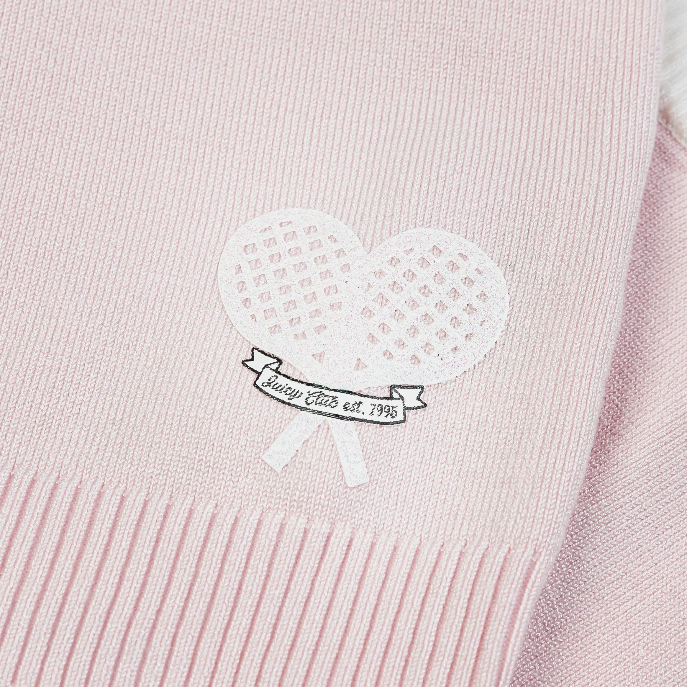 Juicy Couture Tennis Sweater Tank Womens Short Sleeve Shirt (Pink/White)
