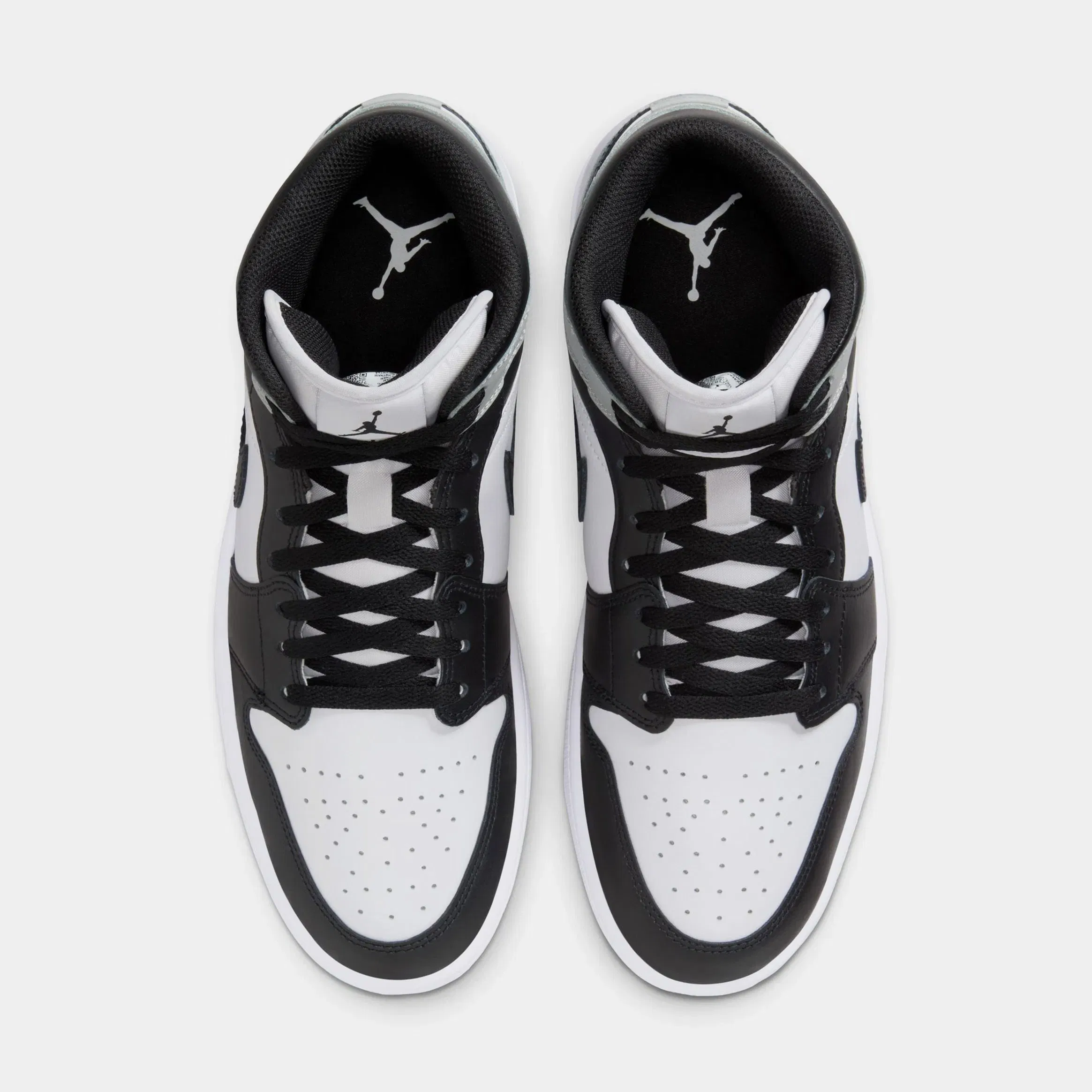 Air Jordan 1 Mid Mens Lifestyle Shoes (White/Light Smoke Grey/Black)