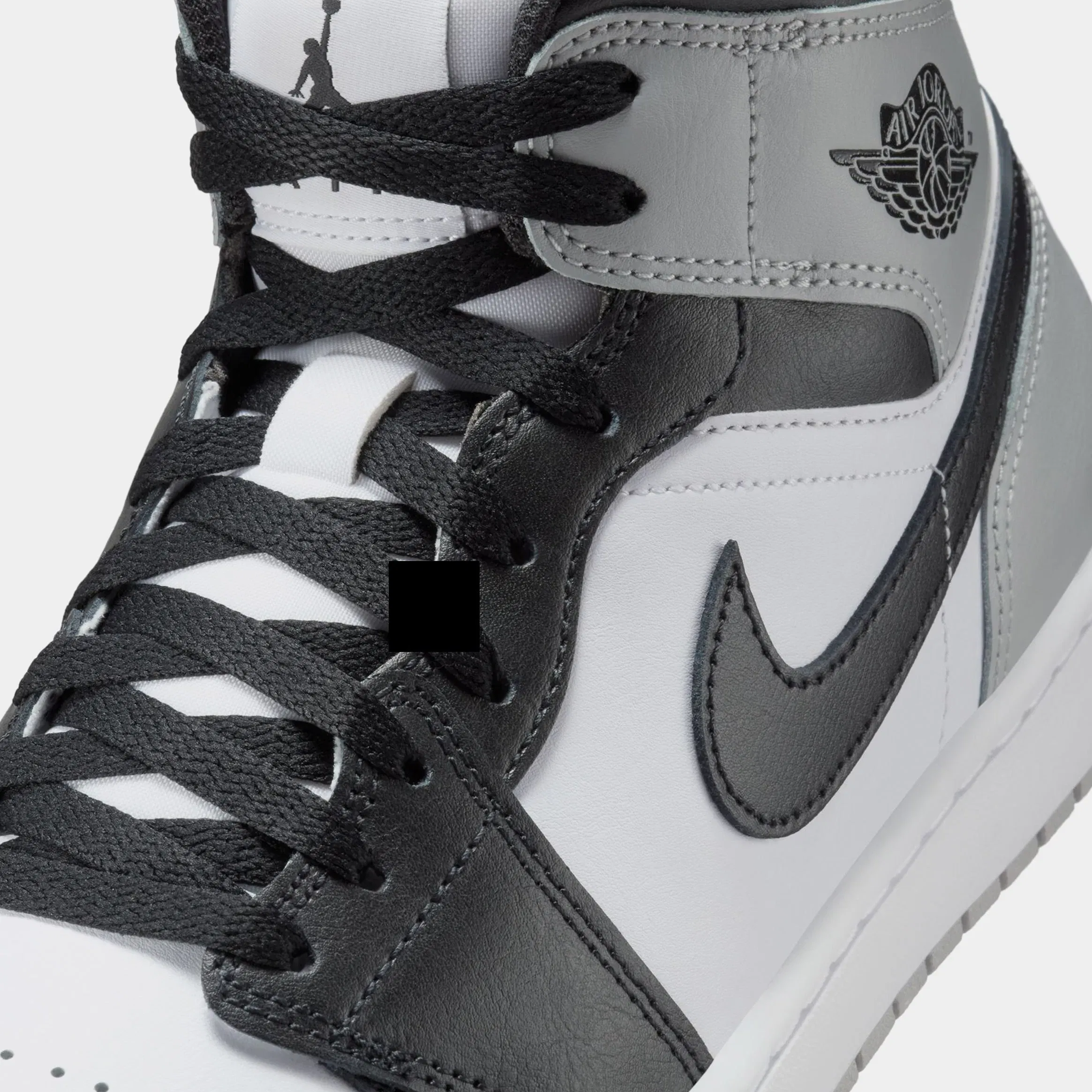 Air Jordan 1 Mid Mens Lifestyle Shoes (White/Light Smoke Grey/Black)