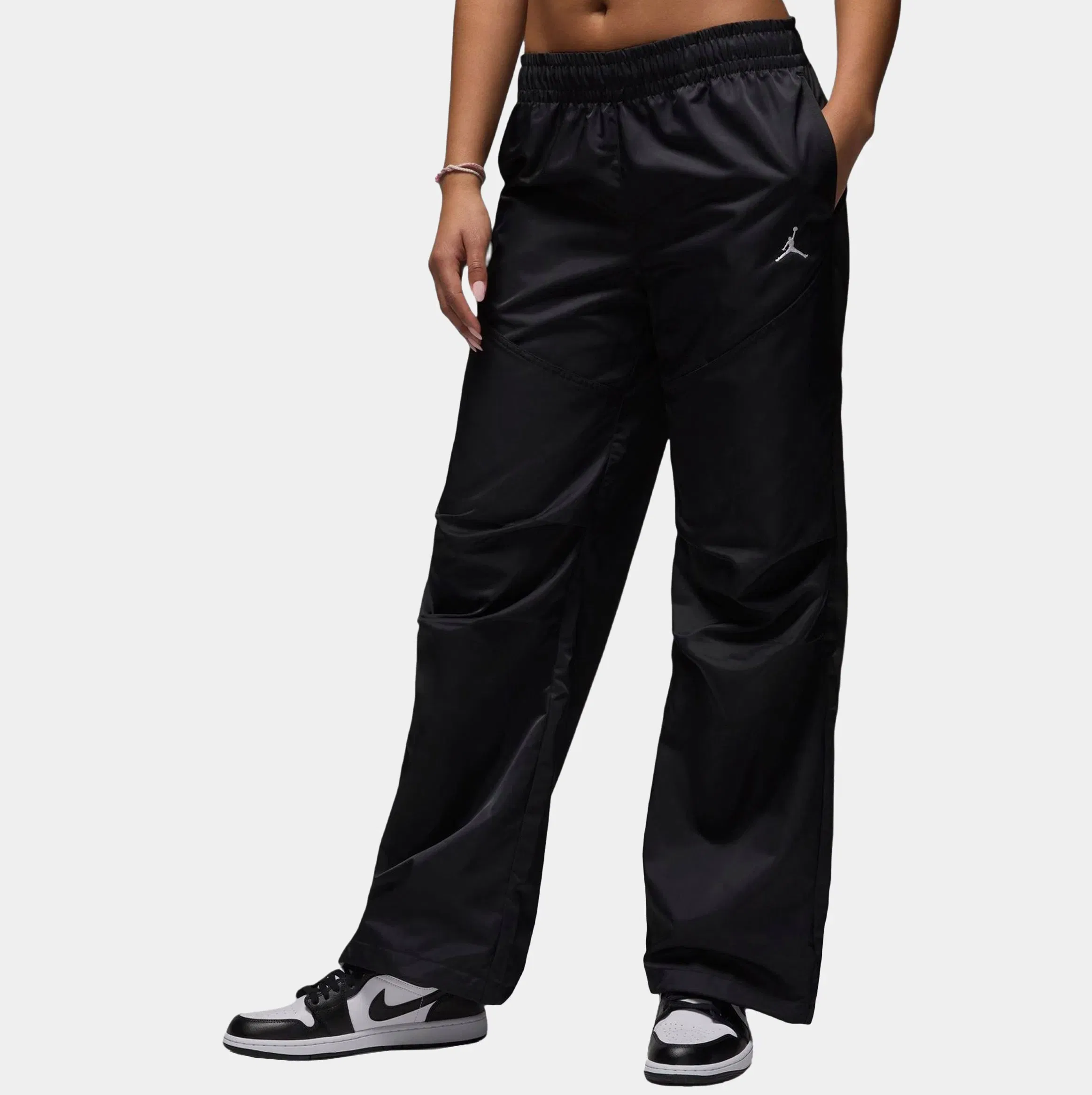 Air Jordan Brooklyn Satin Womens Pants (Black/White)