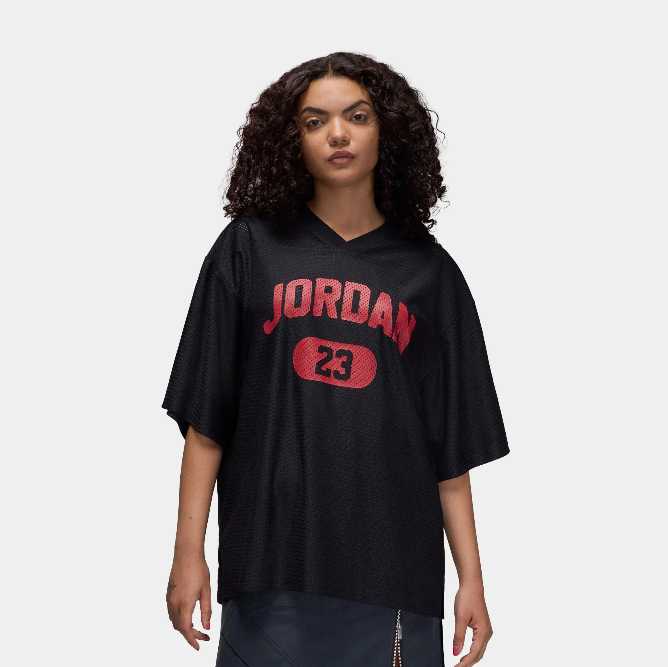 Air Jordan Brooklyn 23 Mesh Womens Jersey (Black/Gym Red)