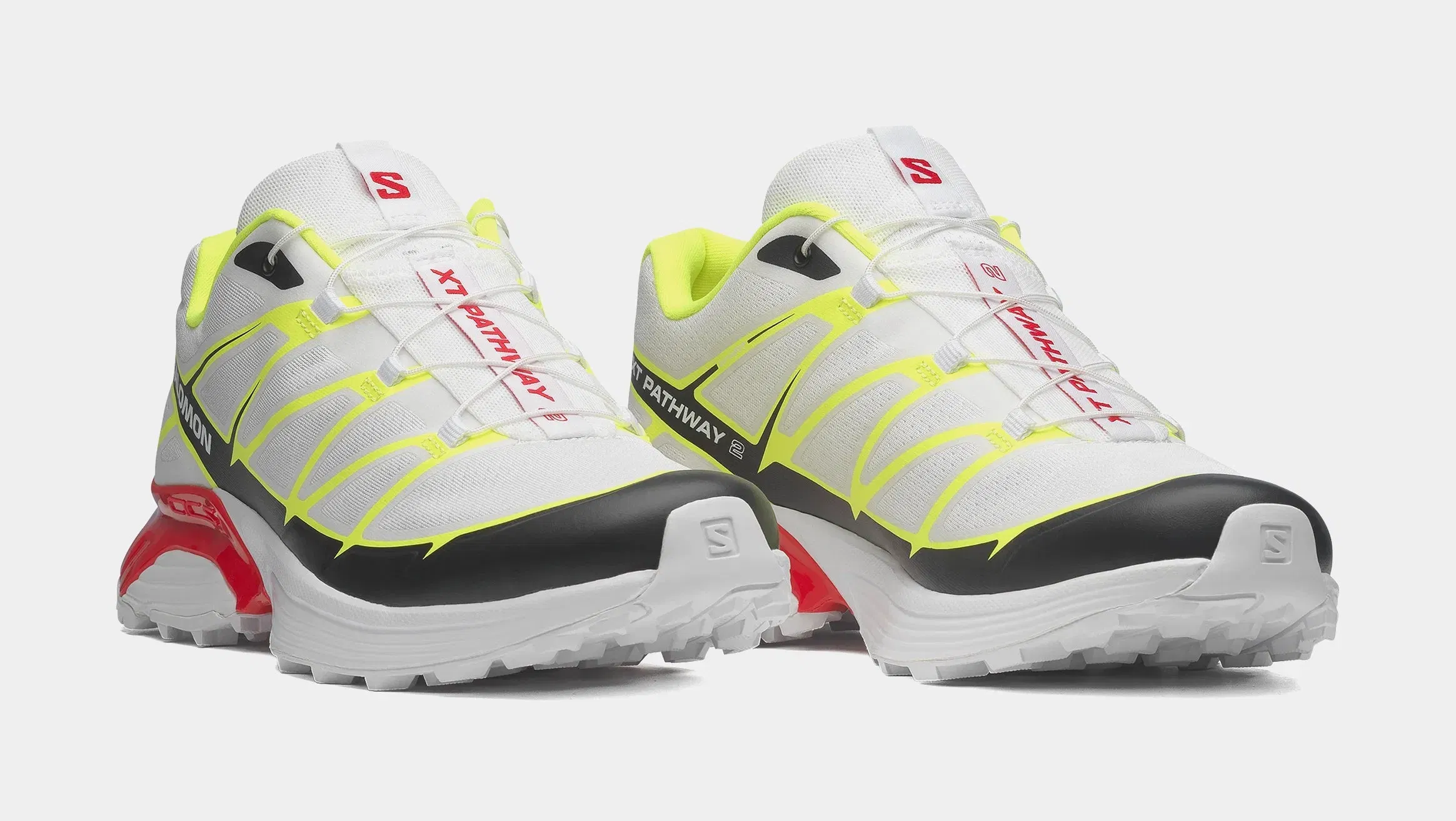Salomon XT Pathway 2 Mens Running Shoes (White/Safety Yellow)