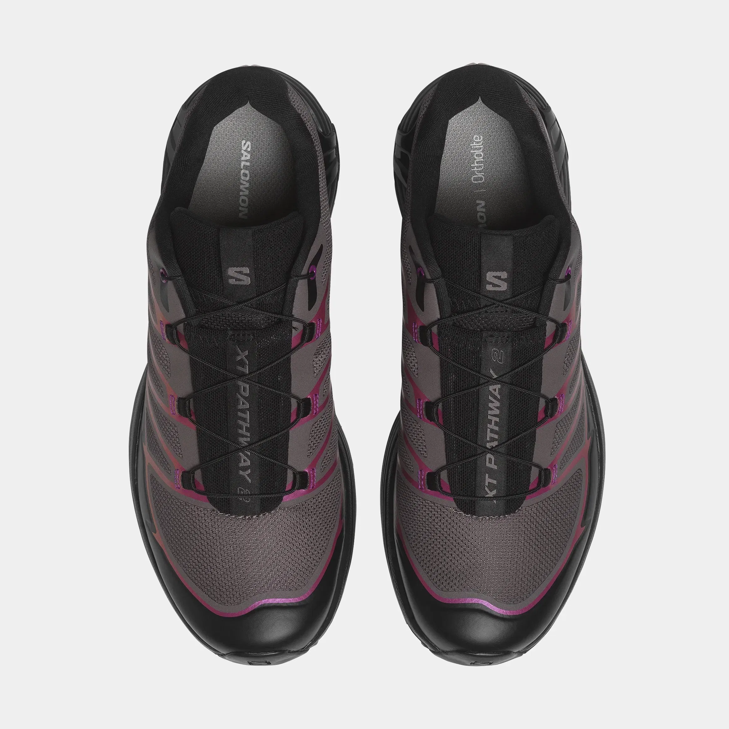 Salomon XT-Pathway 2 Mens Running Shoes (Black/Hollyhock/Plum Perfect)