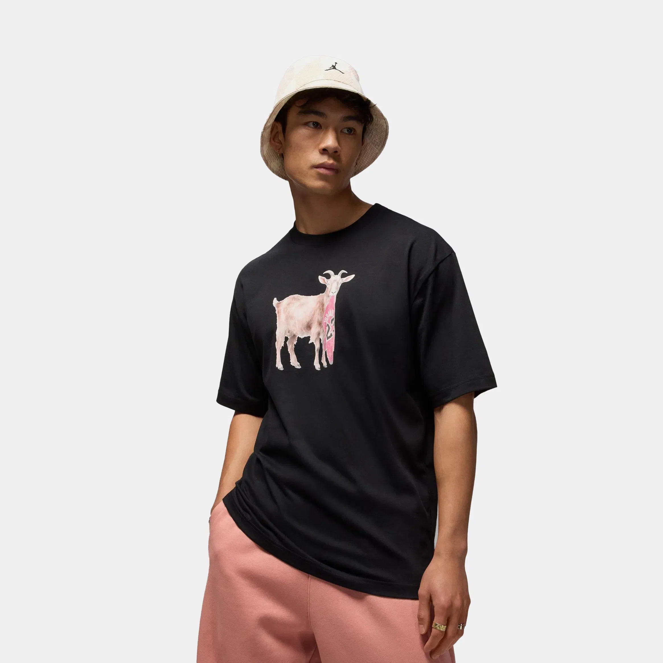 Air Jordan Goat Mens Short Sleeve Shirt (Black/White)