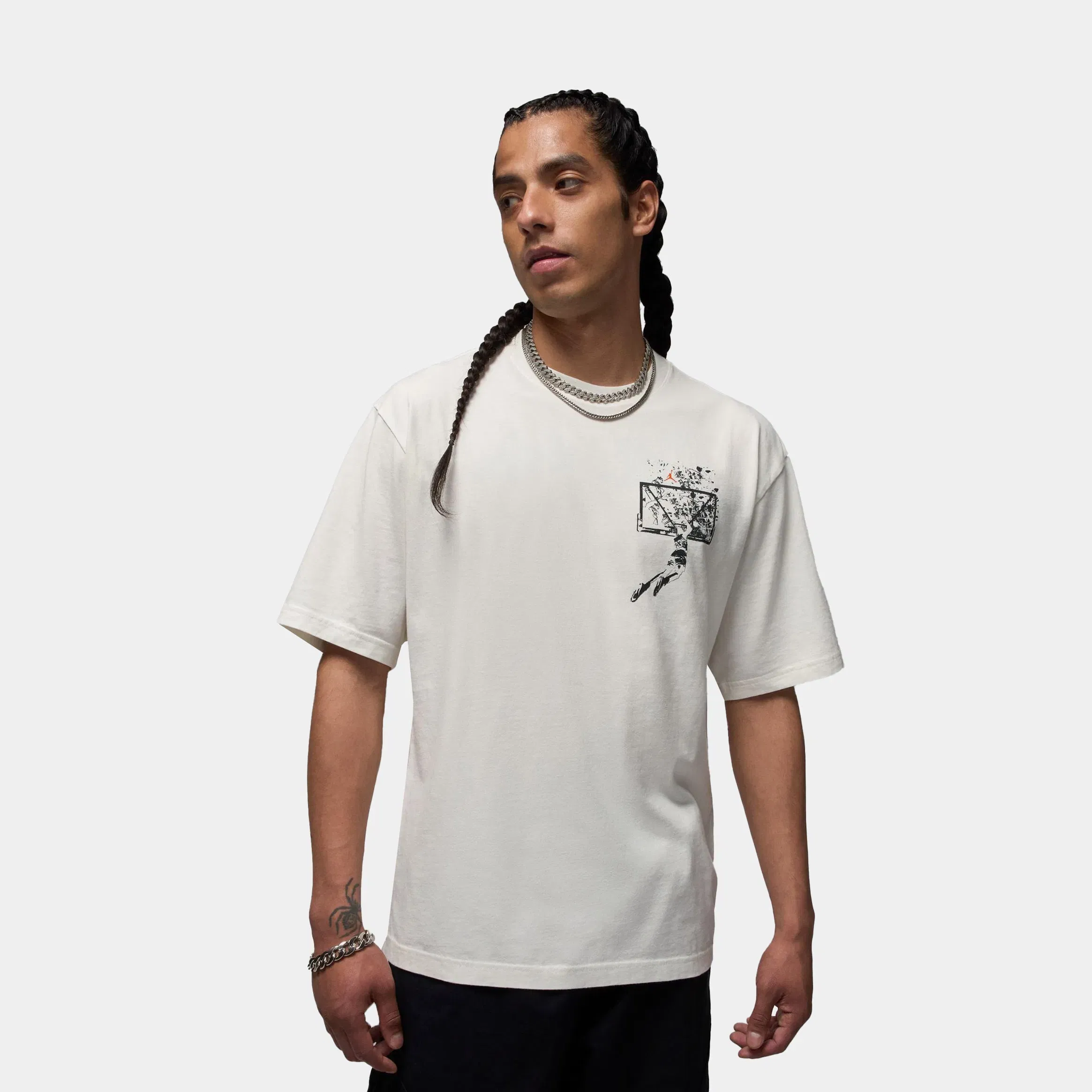 Air Jordan Brooklyn Oversized Graphic Mens Short Sleeve Shirt (Sail/Off Noir)
