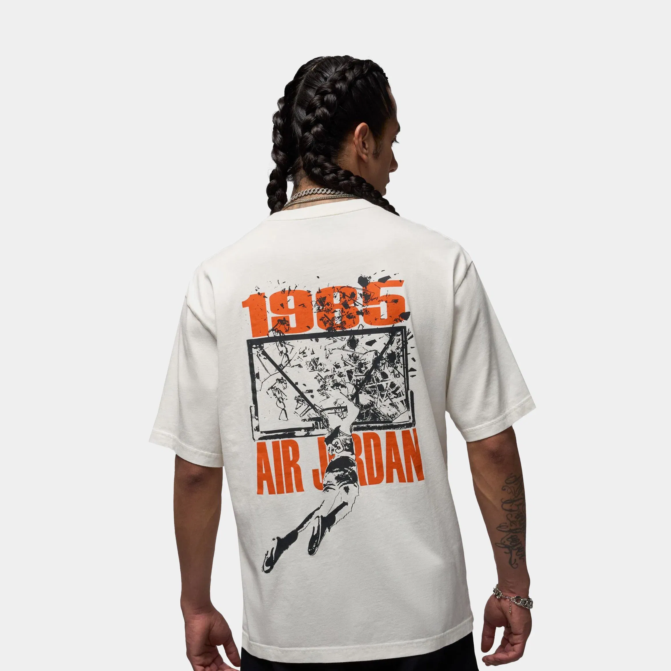 Air Jordan Brooklyn Oversized Graphic Mens Short Sleeve Shirt (Sail/Off Noir)