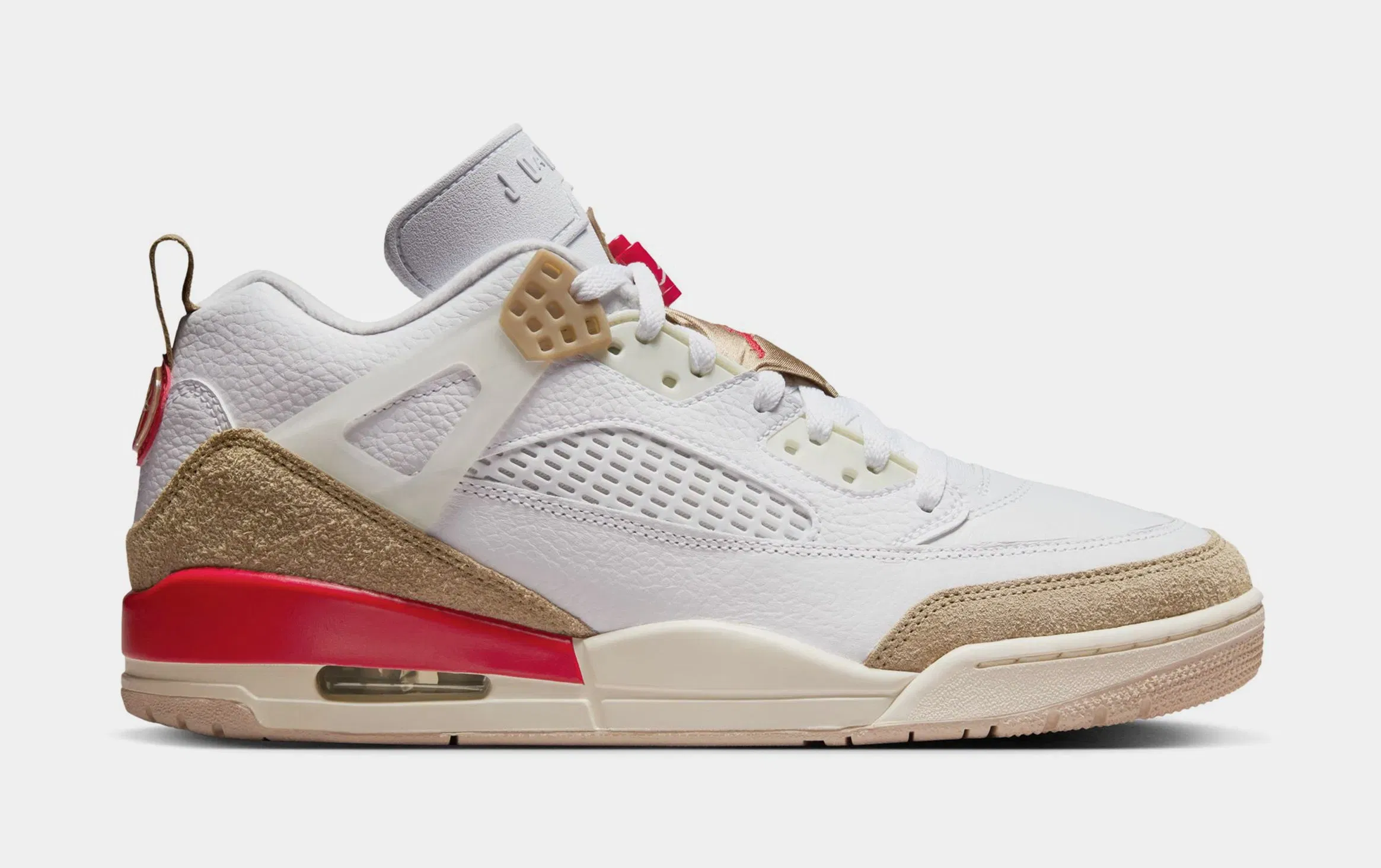 Air Jordan Spizike Low Mens Lifestyle Shoes (White/Desert Camo/Sail/Fire Red)