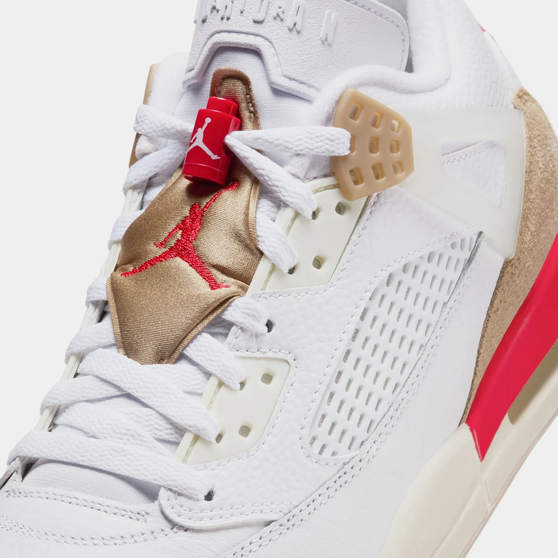 Air Jordan Spizike Low Mens Lifestyle Shoes (White/Desert Camo/Sail/Fire Red)