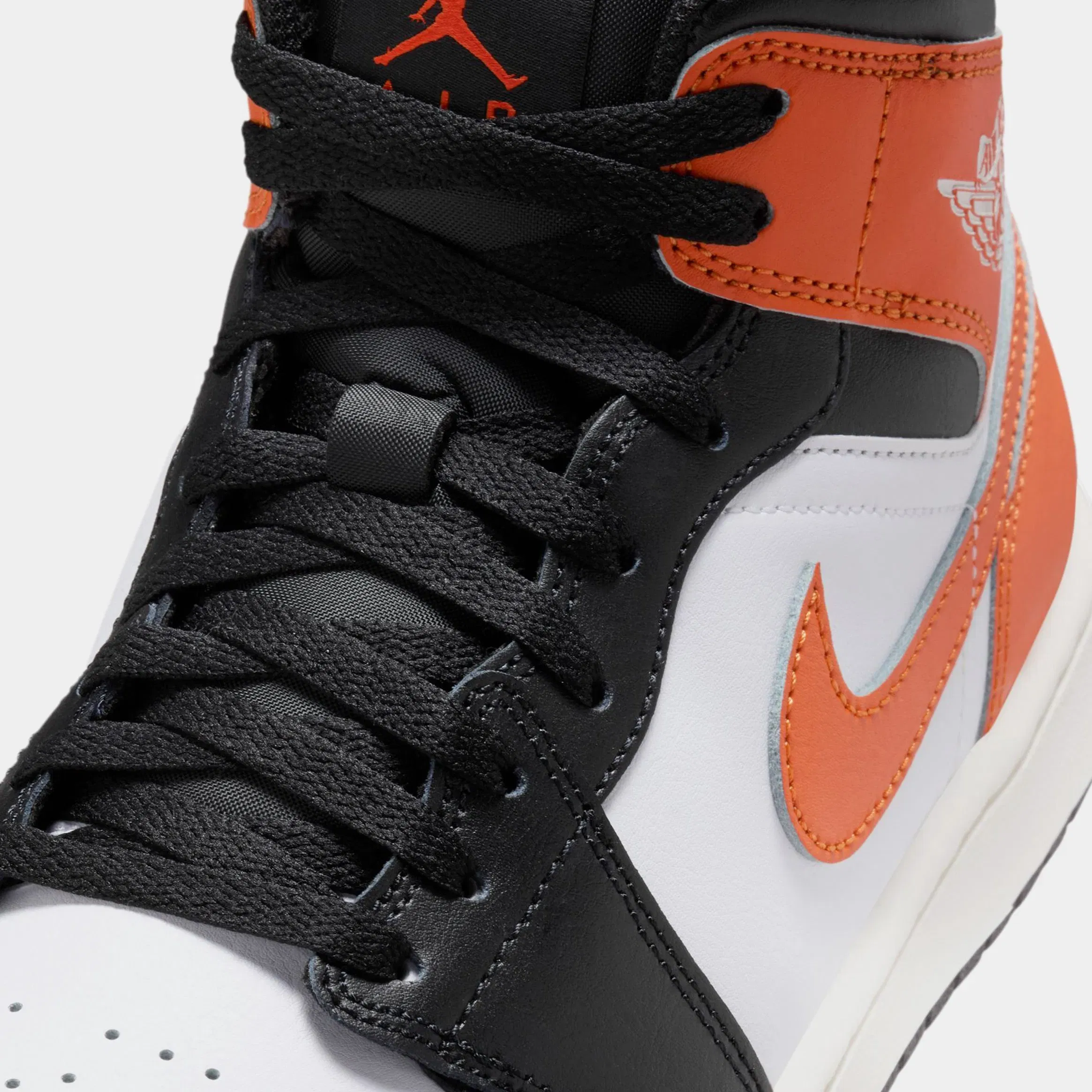 Air Jordan 1 Mid Mens Lifestyle Shoes (Starfish/White/Sail/Black)