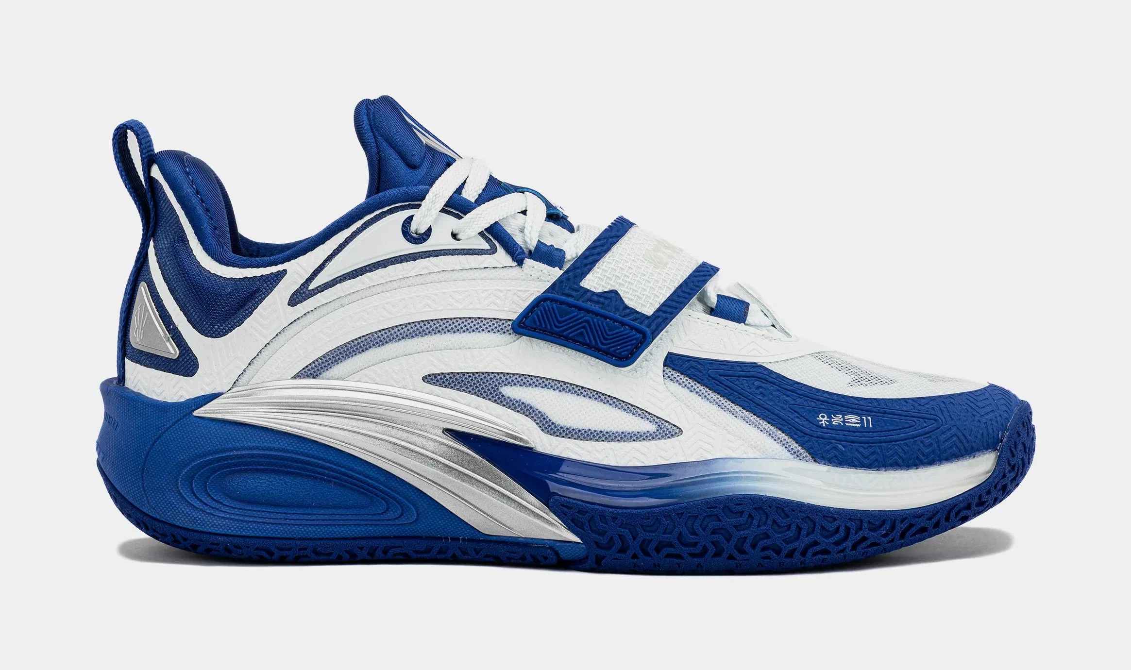 Anta Kai 1 College Grade School Basketball Shoes (Blue/White/Silver)