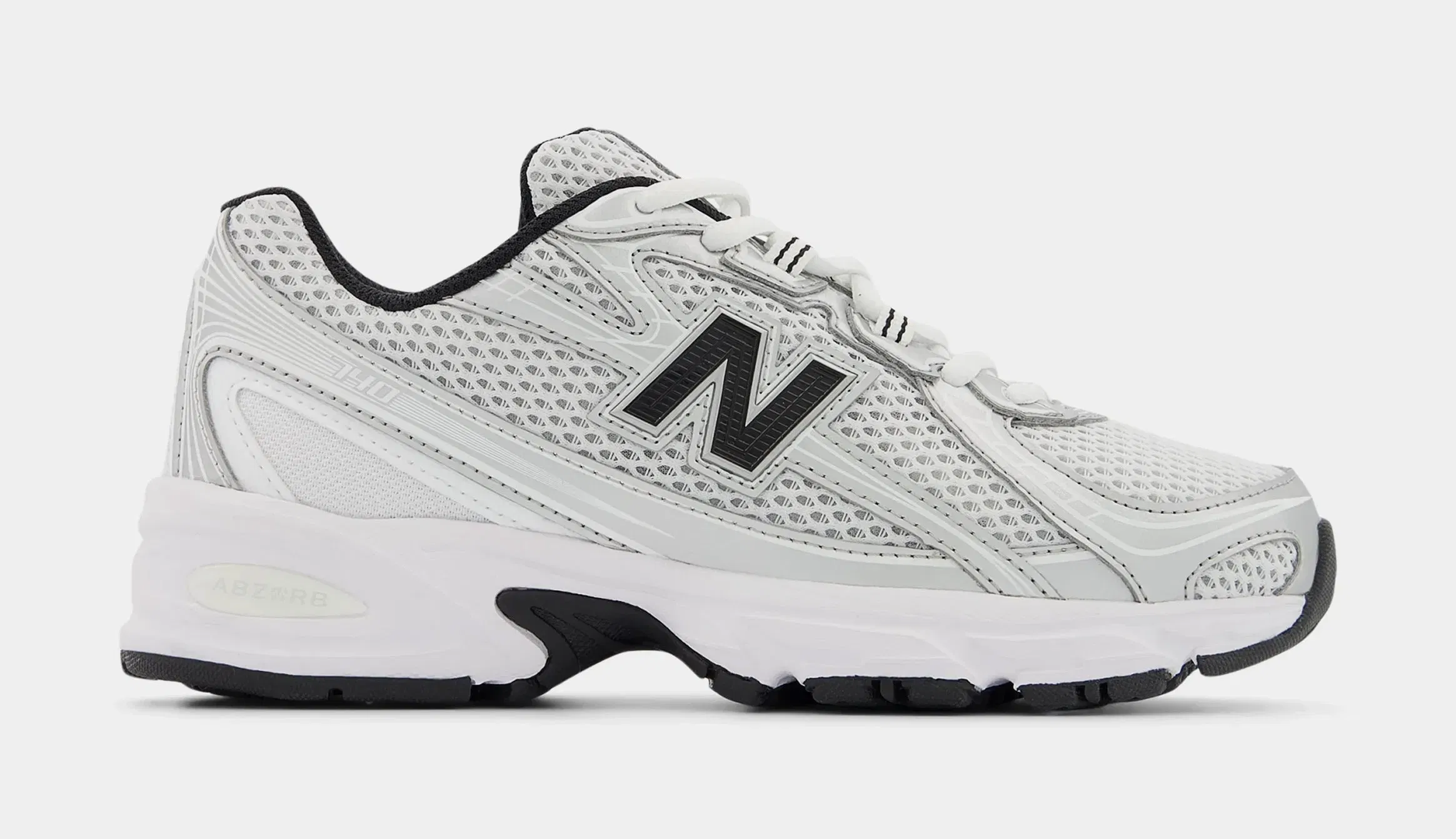 NEWBALANCE 740 Grade School Running Shoes (Silver Metallic/White/Black)