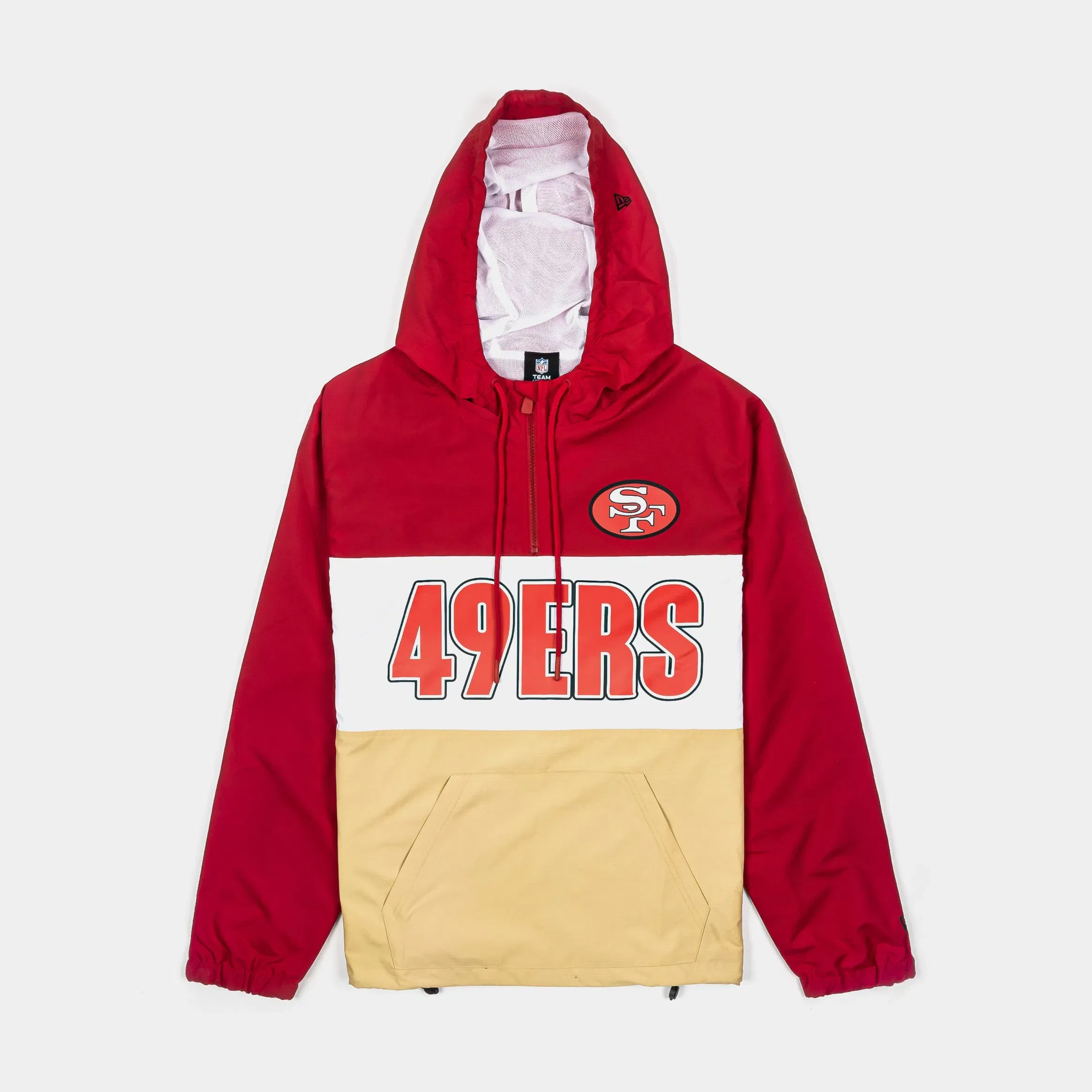 New Era San Francisco 49ers Quarter Zip Mens Jacket (Red/Gold)