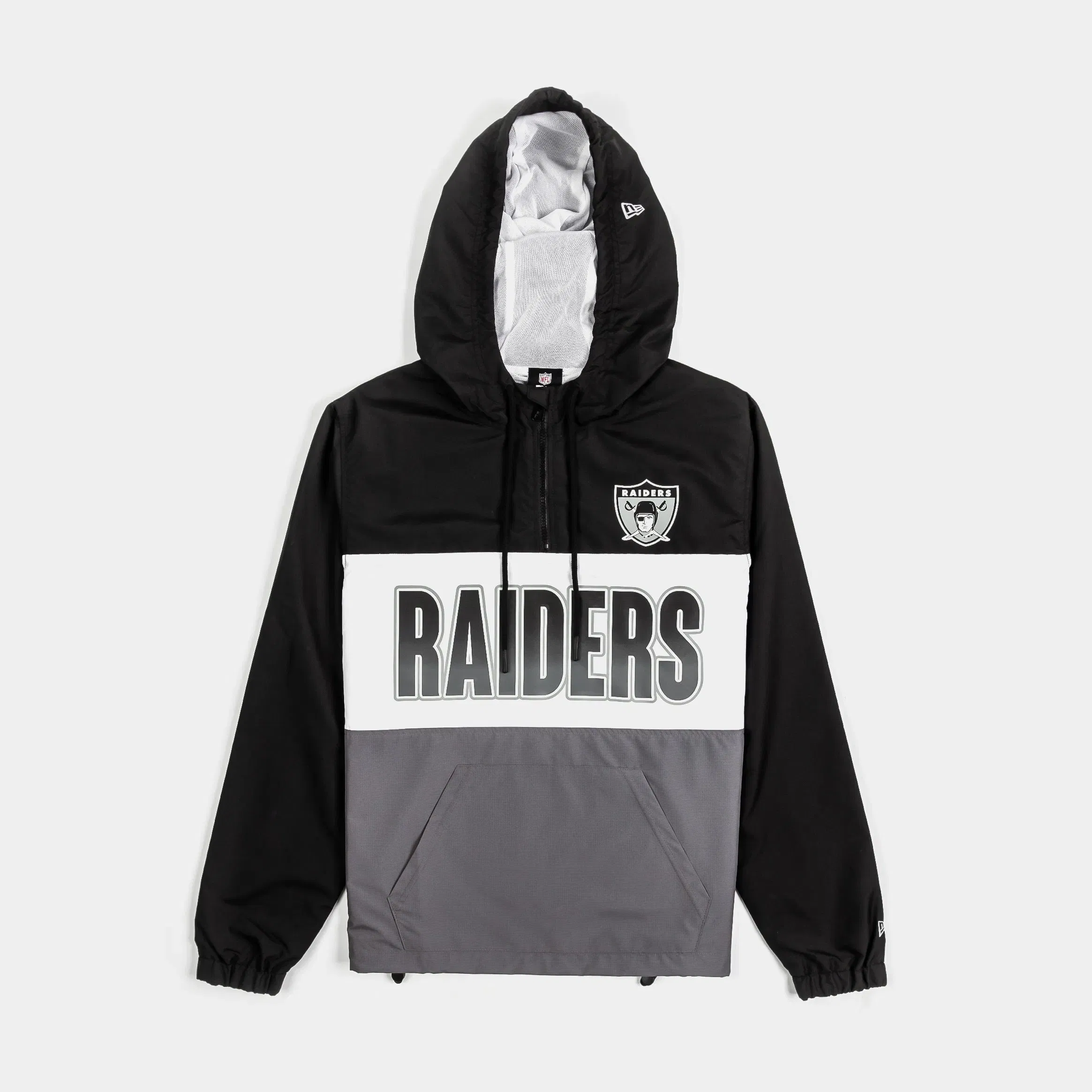 New Era Las Vegas Raiders Quarter Zip Mens Jacket (Black/Grey)