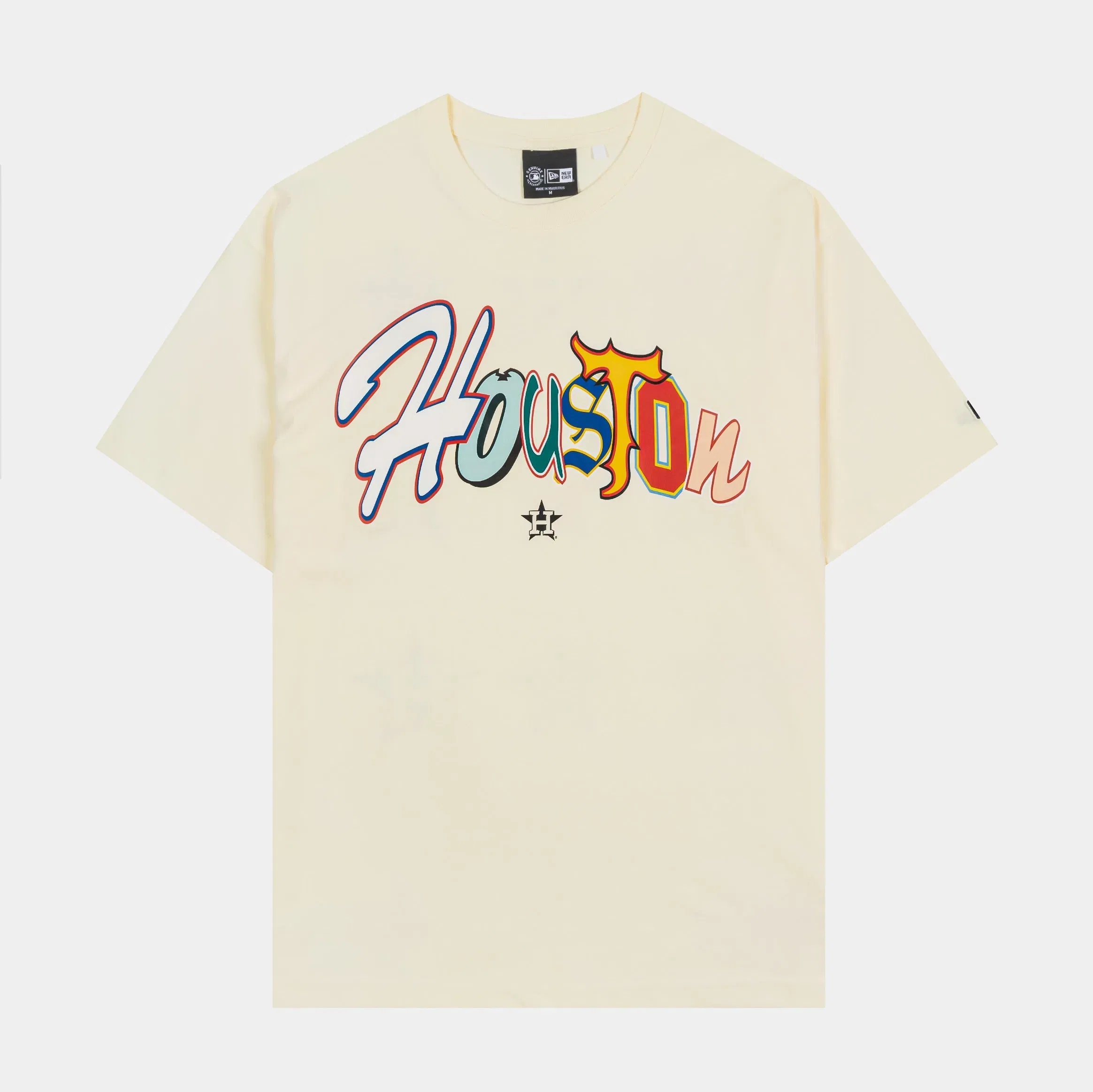 New Era Houston Astros Life Graphic Mens Short Sleeve Shirt (Beige/Multi)