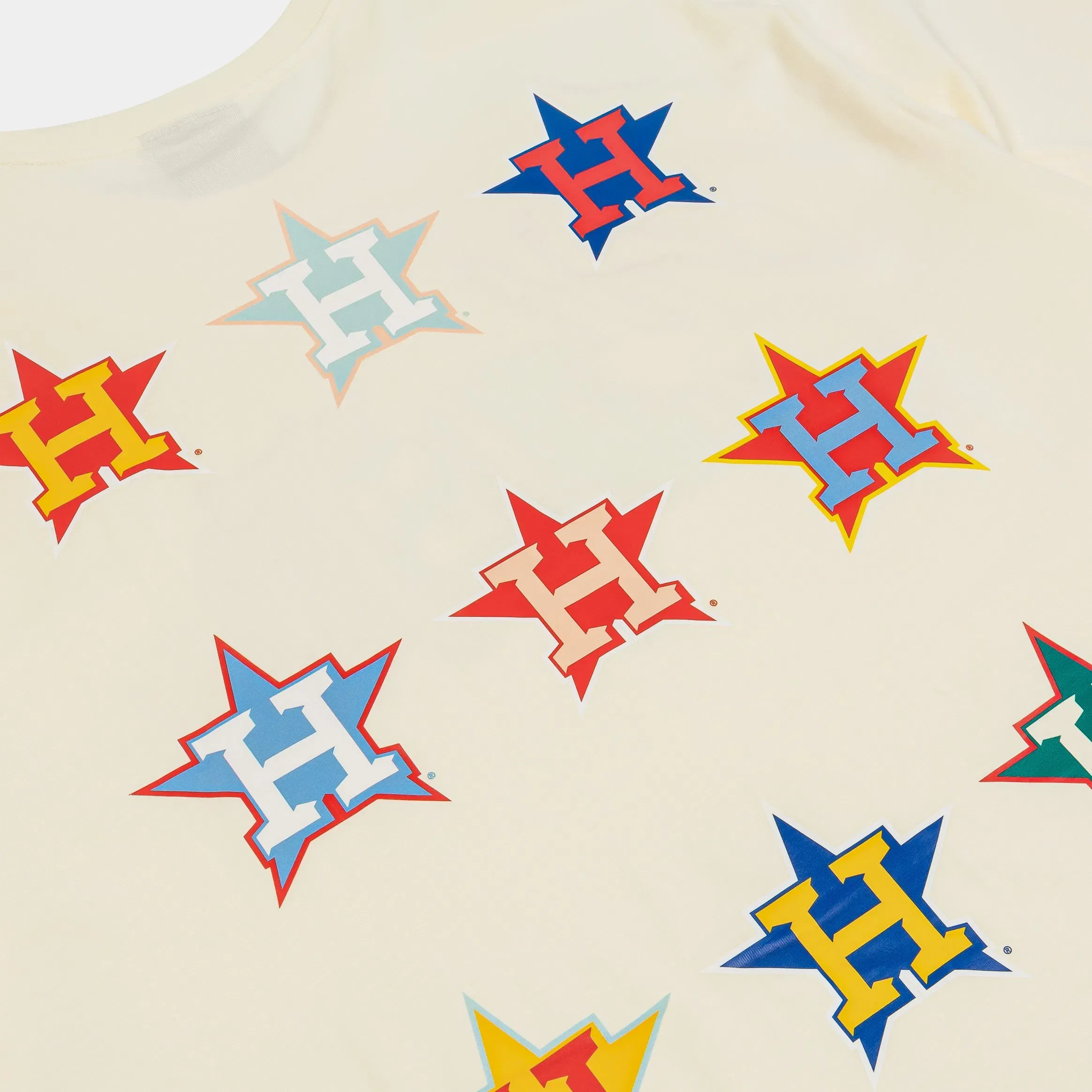 New Era Houston Astros Life Graphic Mens Short Sleeve Shirt (Beige/Multi)