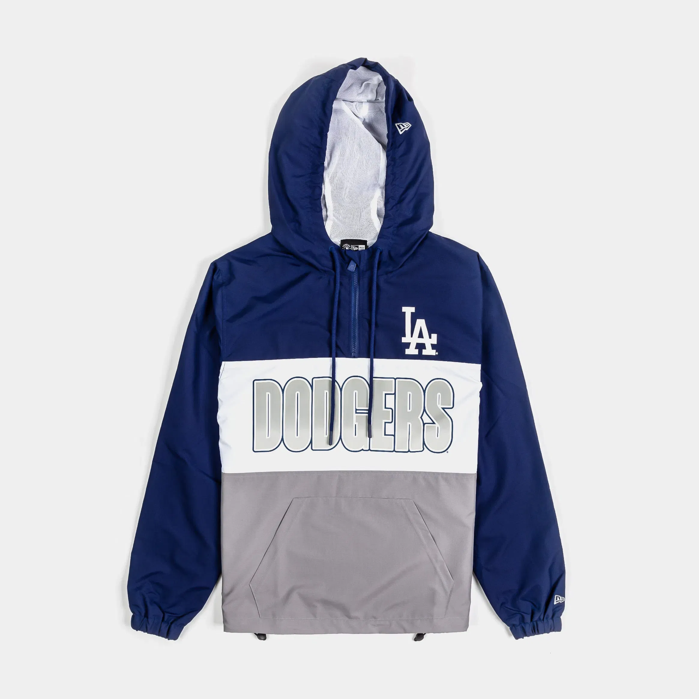New Era Los Angeles Dodgers Quarter Zip Mens Jacket (Blue/Grey)