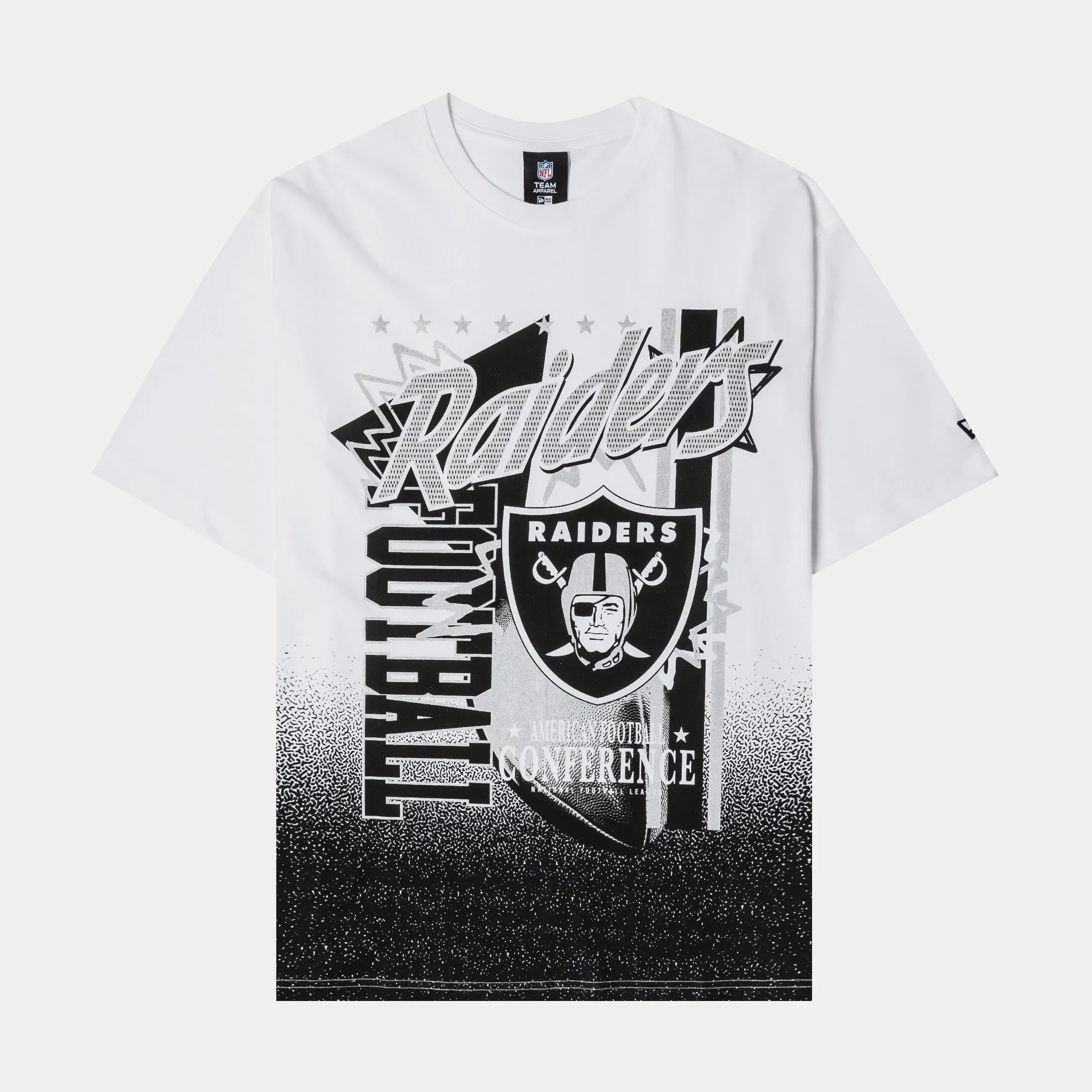 New Era NFL Las Vegas Raiders Gradient Mens Short Sleeve Shirt (White/Black)