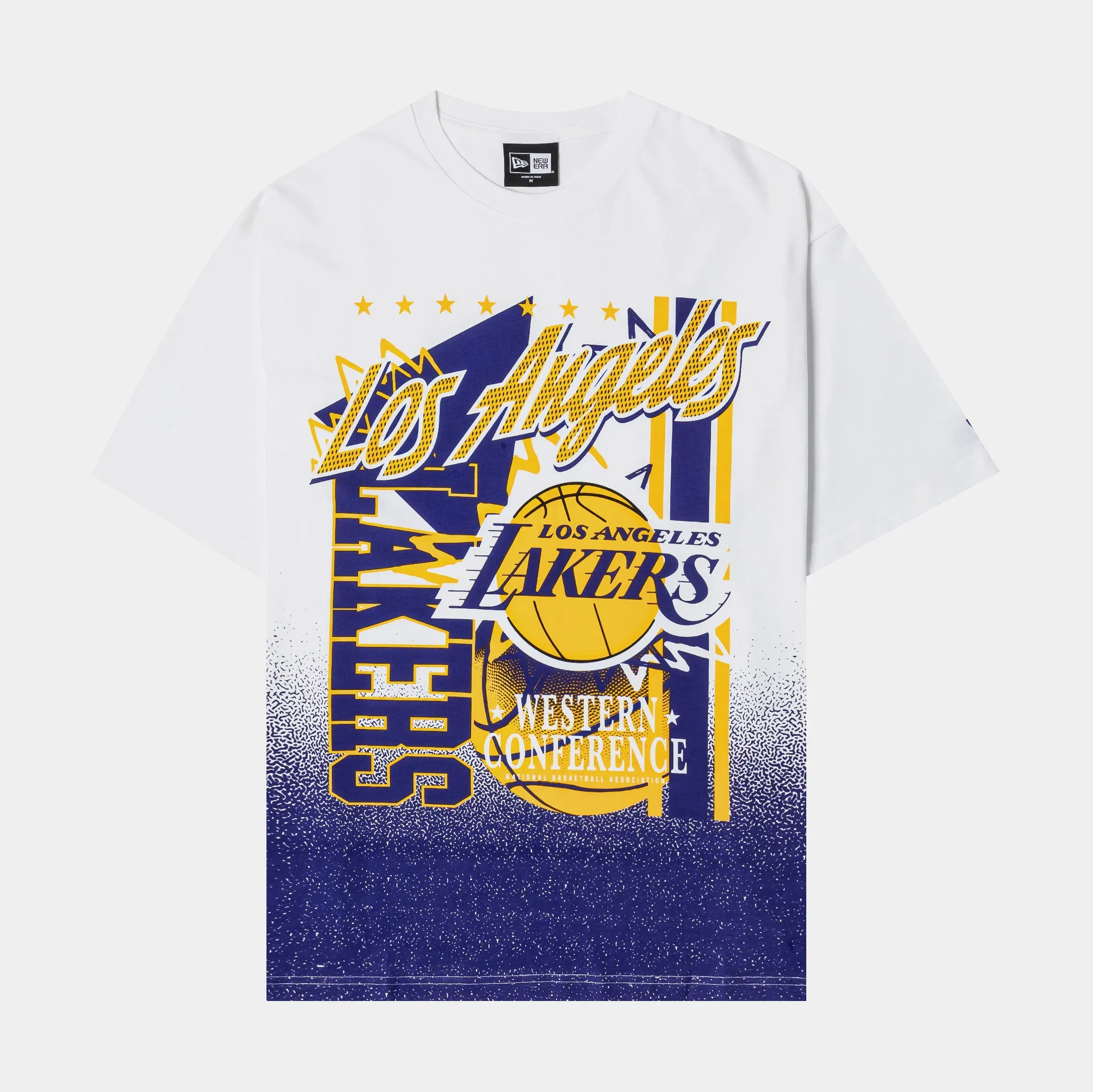 New Era NBA Los Angeles Lakers Gradient Mens Short Sleeve Shirt (White/Yellow)