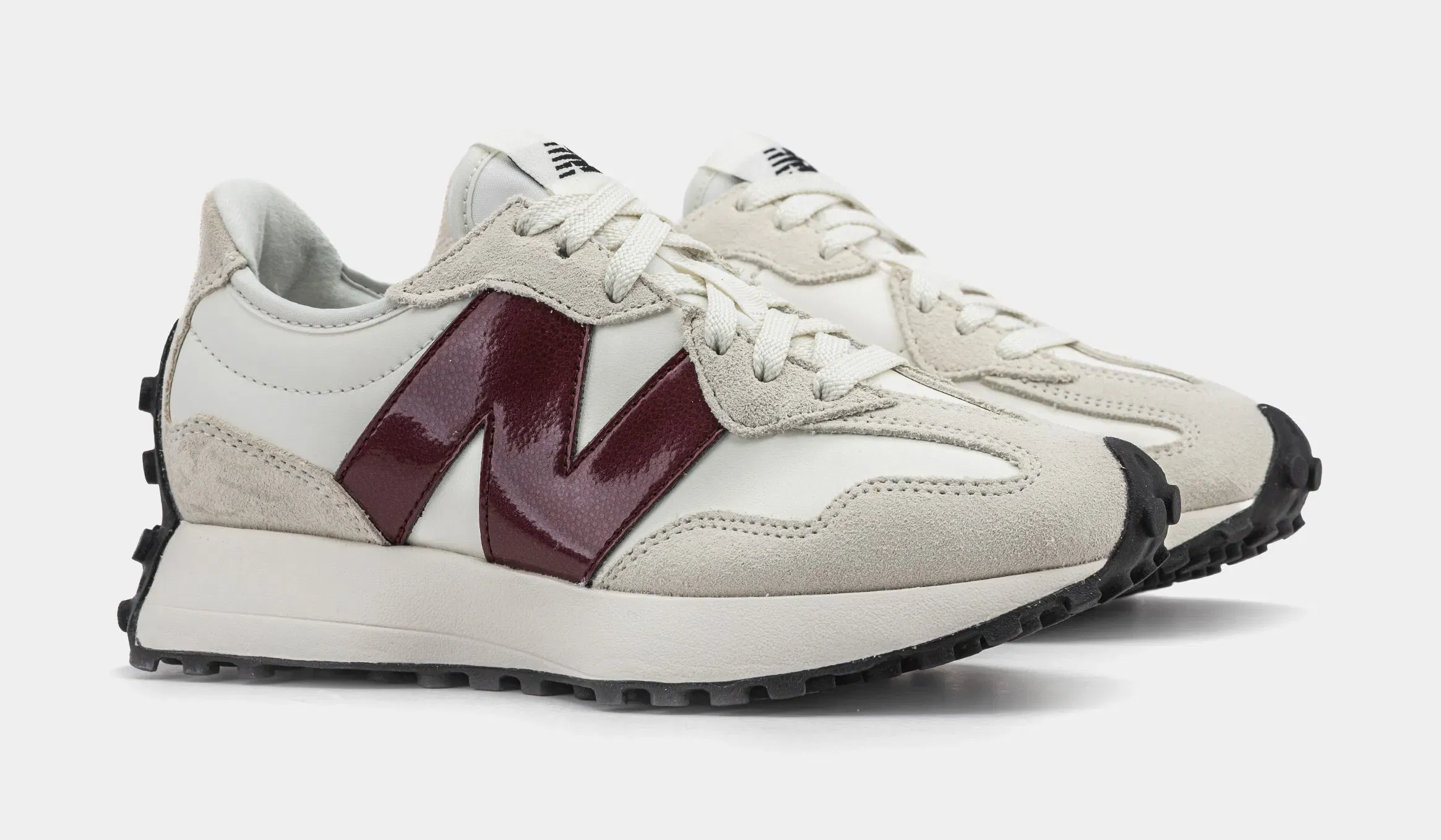 NEWBALANCE 327 Womens Running Shoes (Sea Salt/Monarch Burgundy)